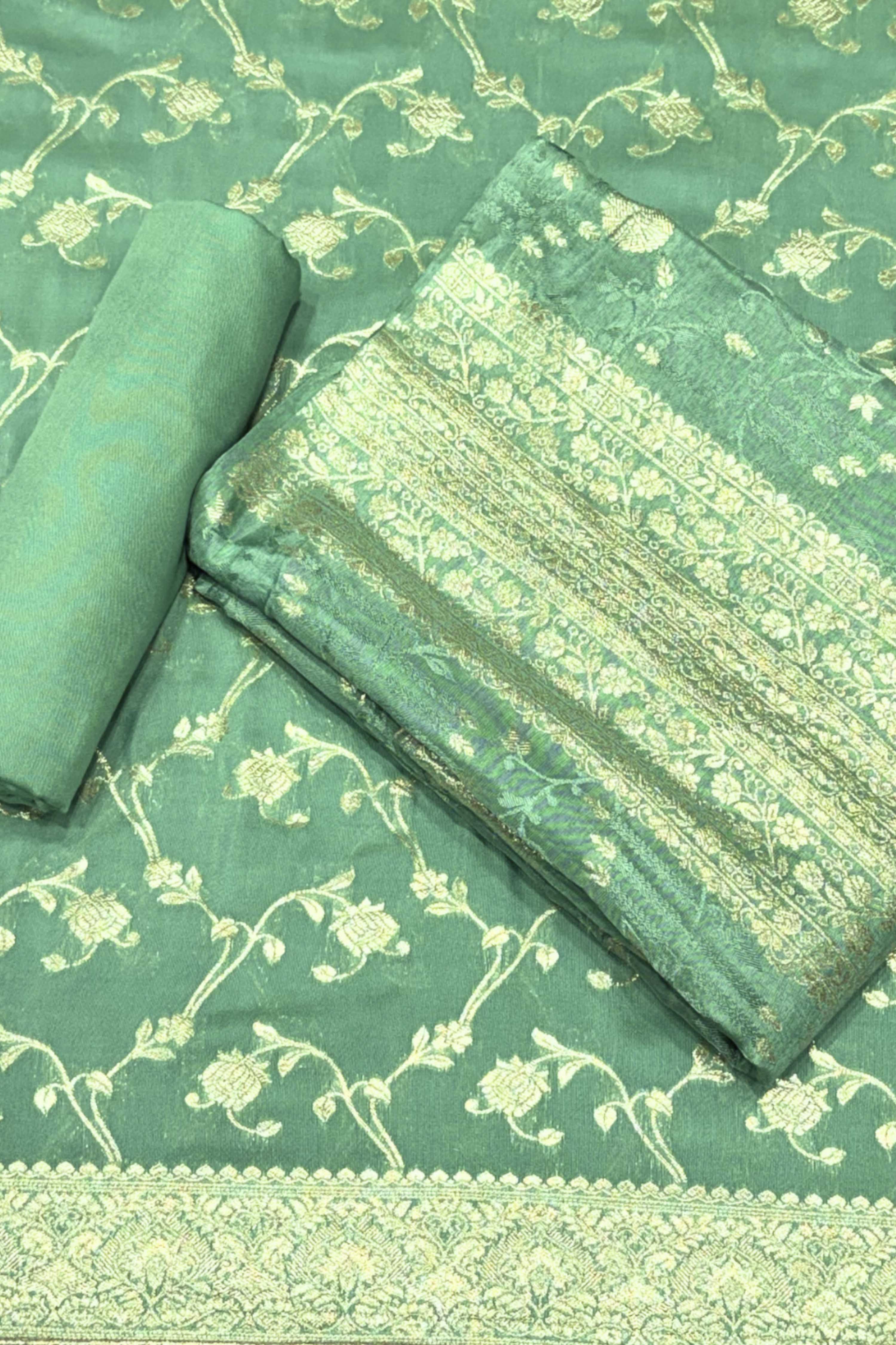 Lavender Jacquard Traditional Weaving Unstitched Suit Set image number 0