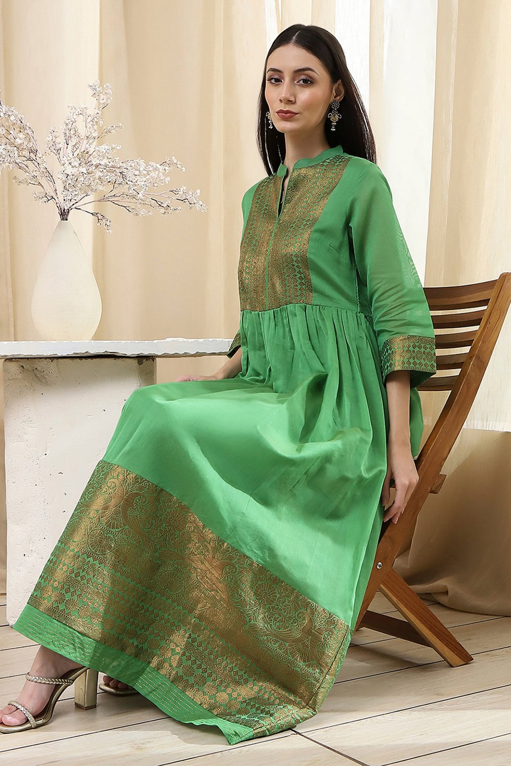 Fuschia Polyester Blend  Kurta image number 0