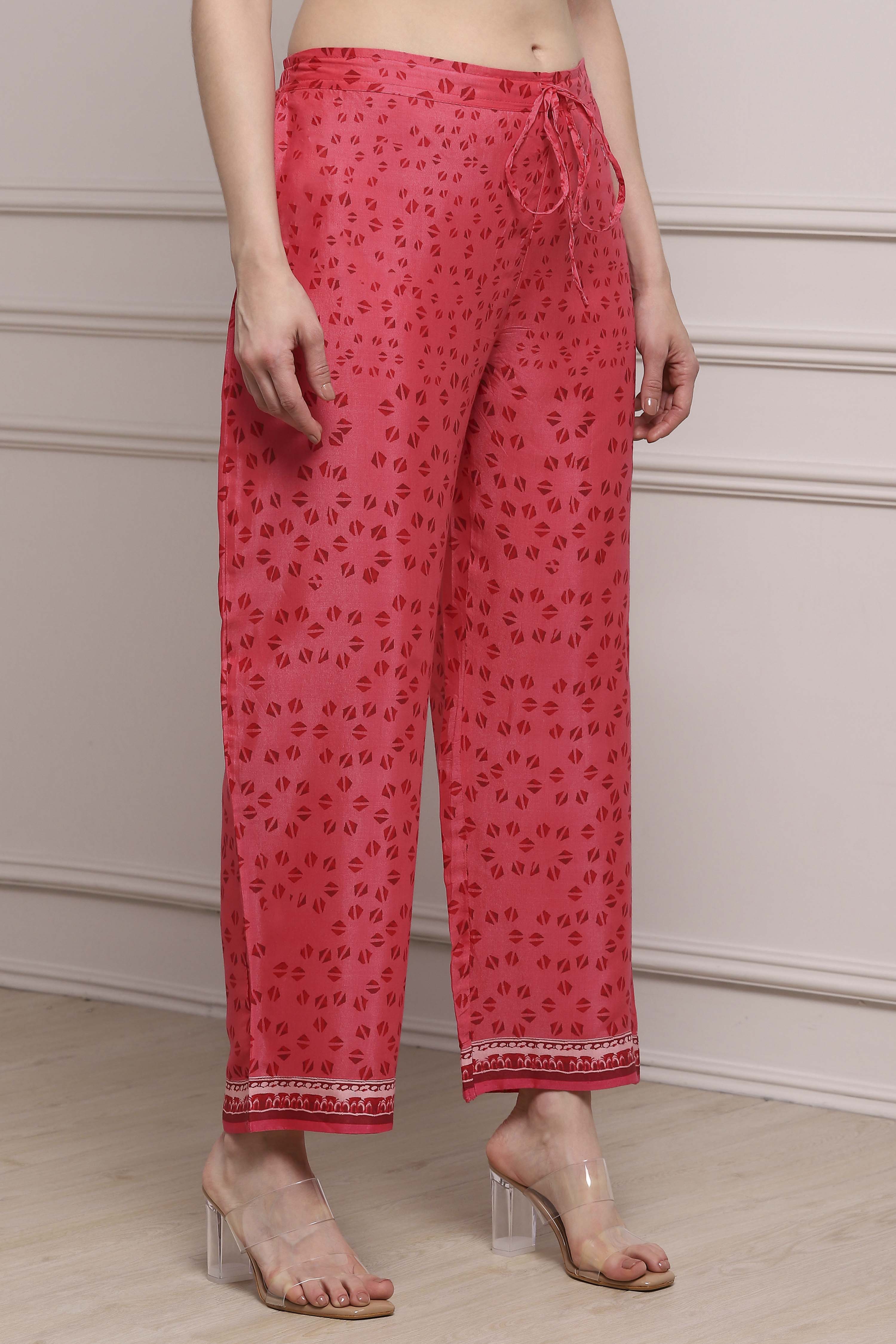 Blue LIVA Relaxed Palazzo image number 3