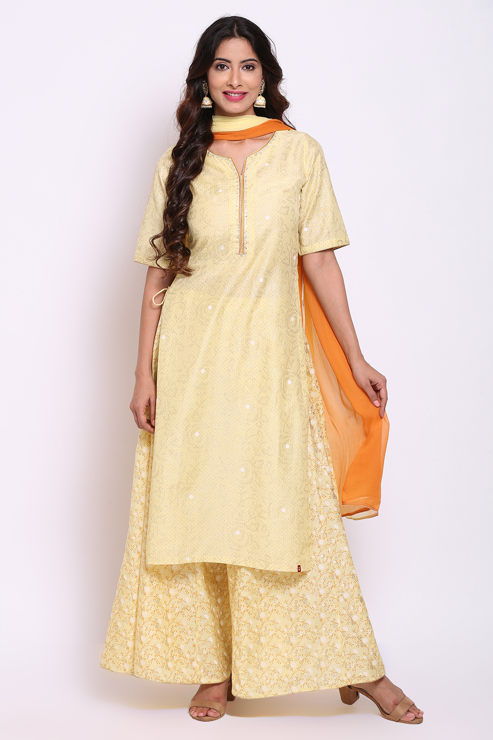 Onion Pink Art Silk Straight Kurta Sharara Suit Set image number 0
