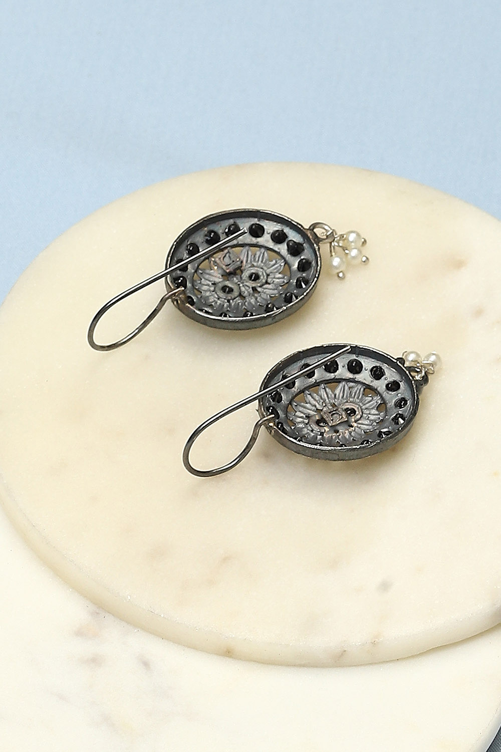 Oxidised Black Brass Earrings image number 2
