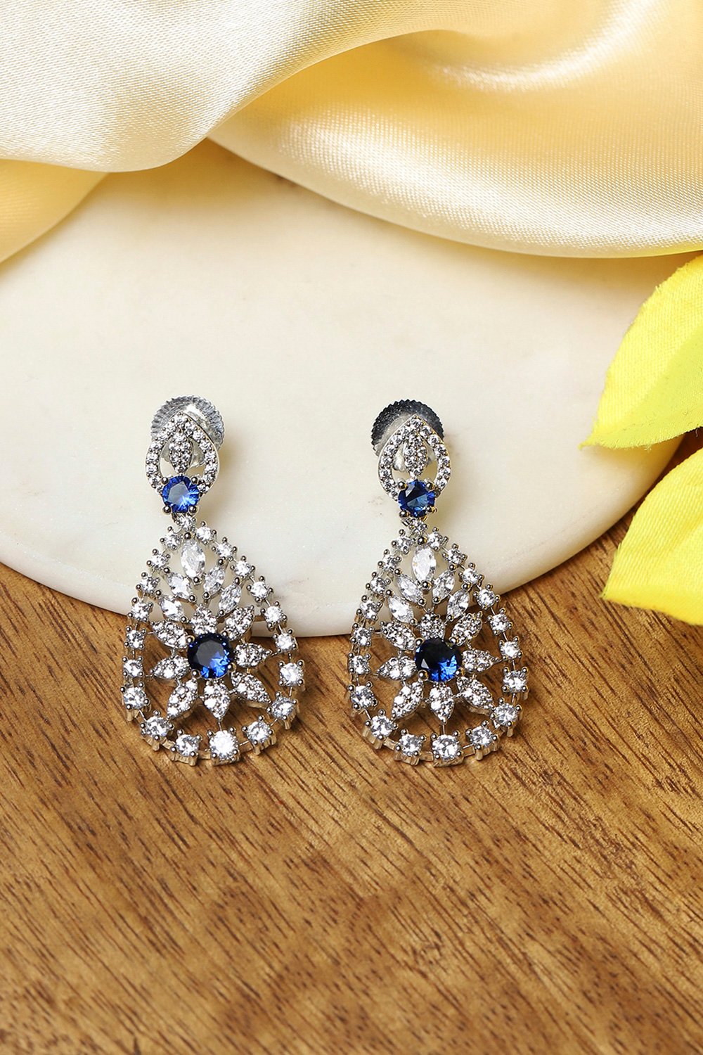 Navy Brass Drop & Danglers image number 0