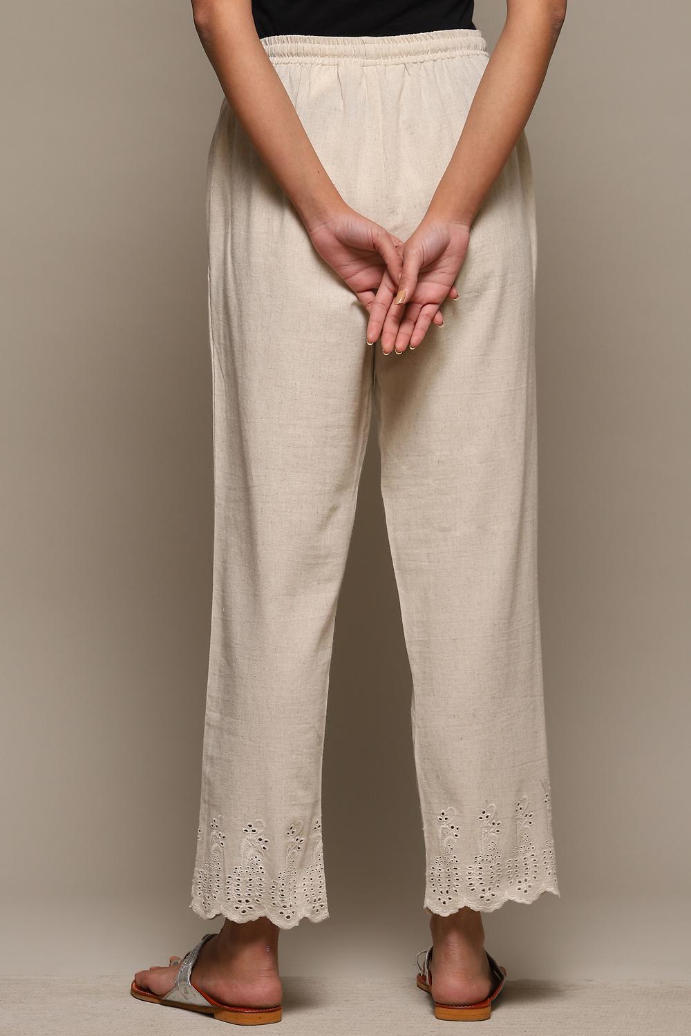 Black Cotton Blend Narrow Pant image number 4