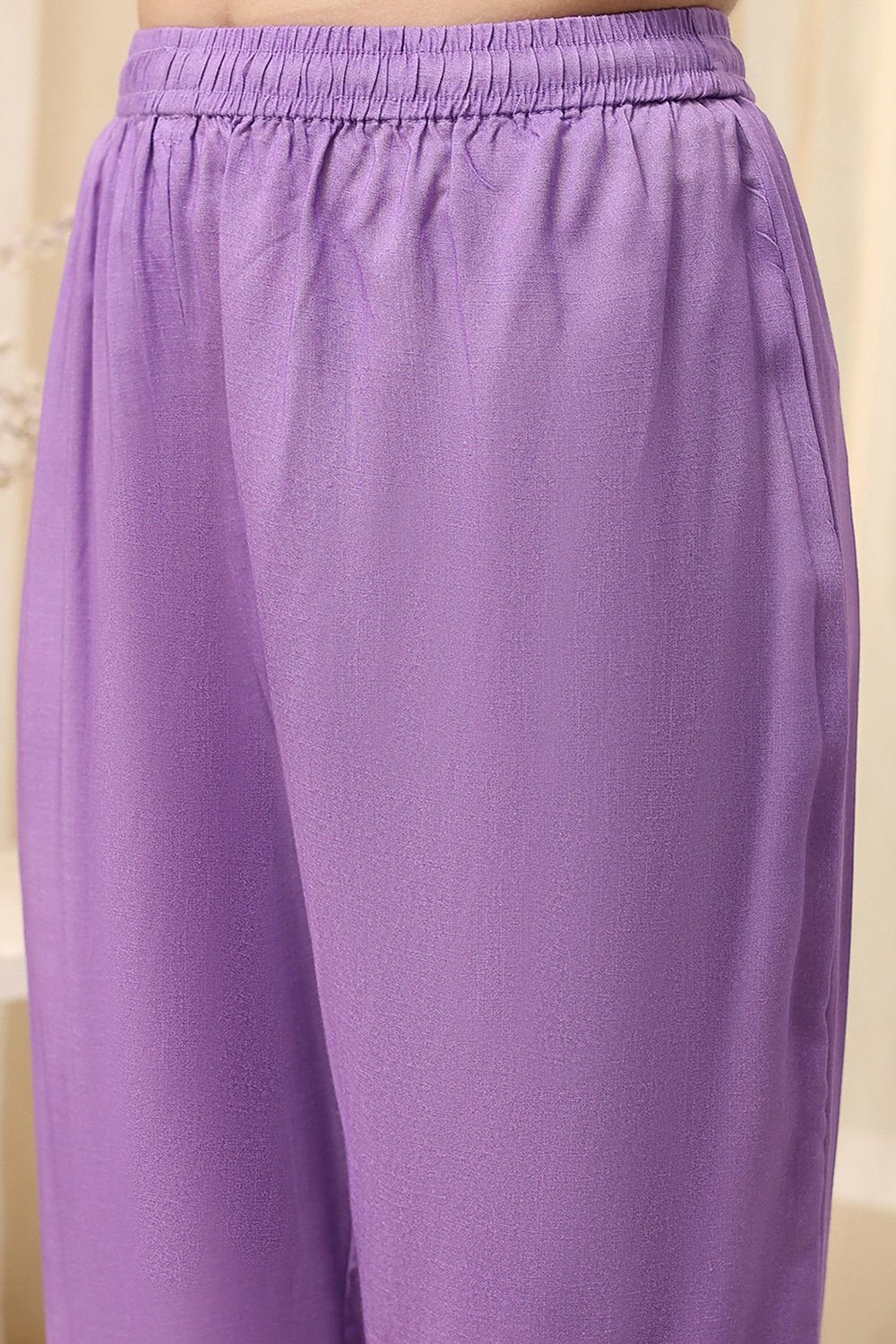Lilac and Pink Printed Straight Co-ord Set image number 2