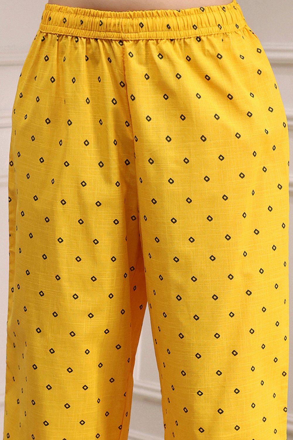Beige Cotton Printed A-Line Suit Set image number 3