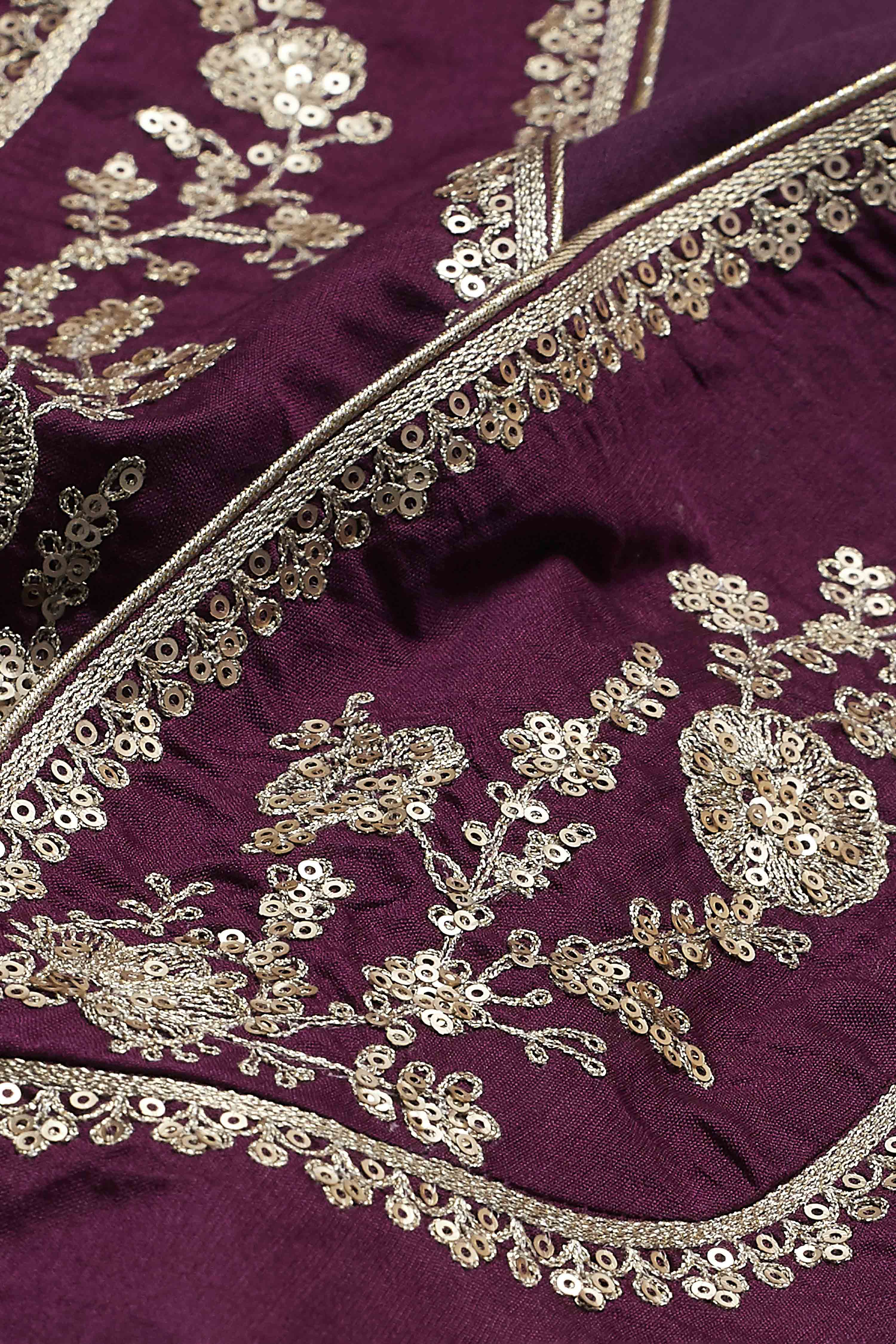Purple Cotton Silk Kalidar Dress image number 2