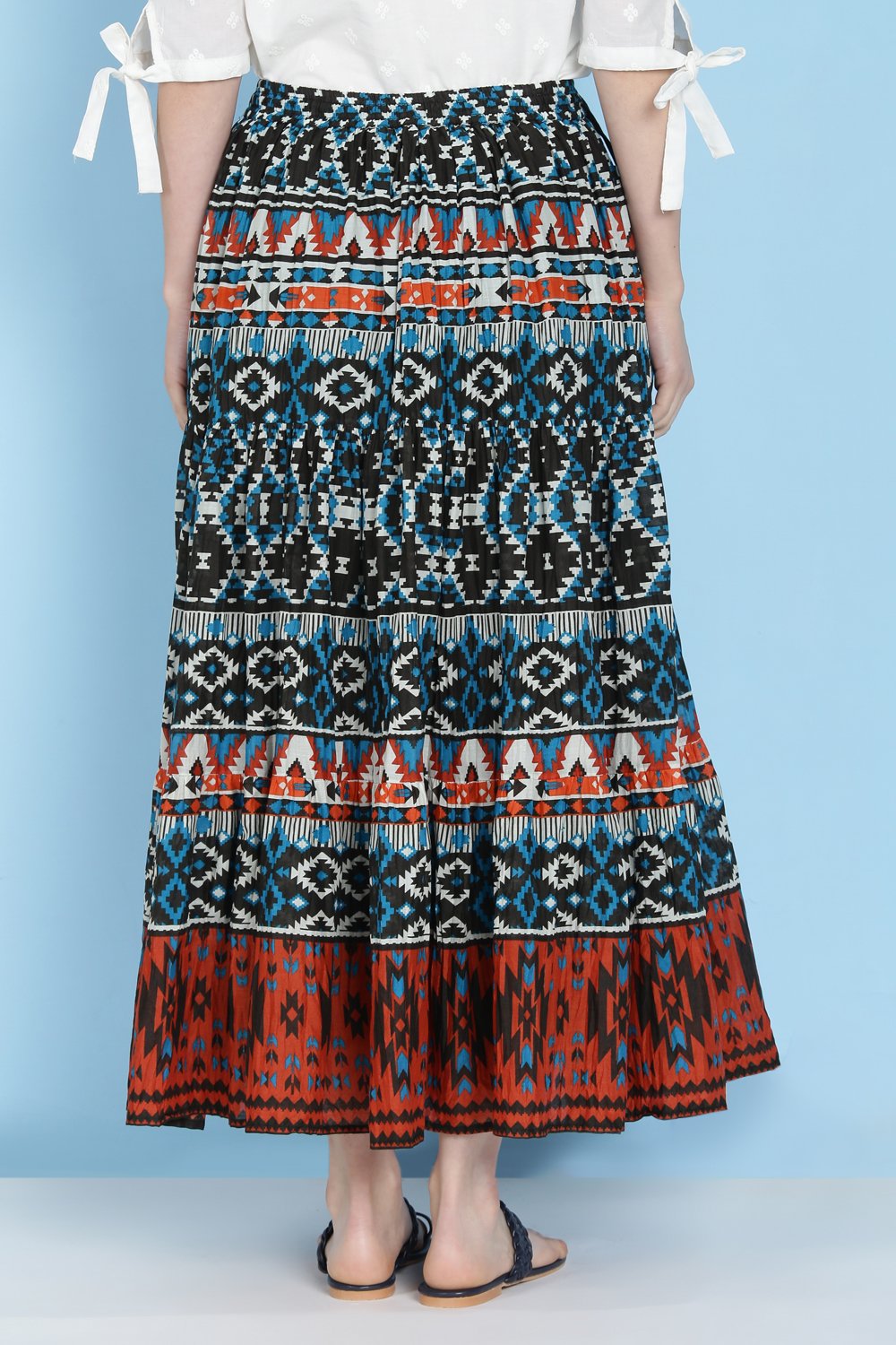 Black Cotton Long Skirt image number 5
