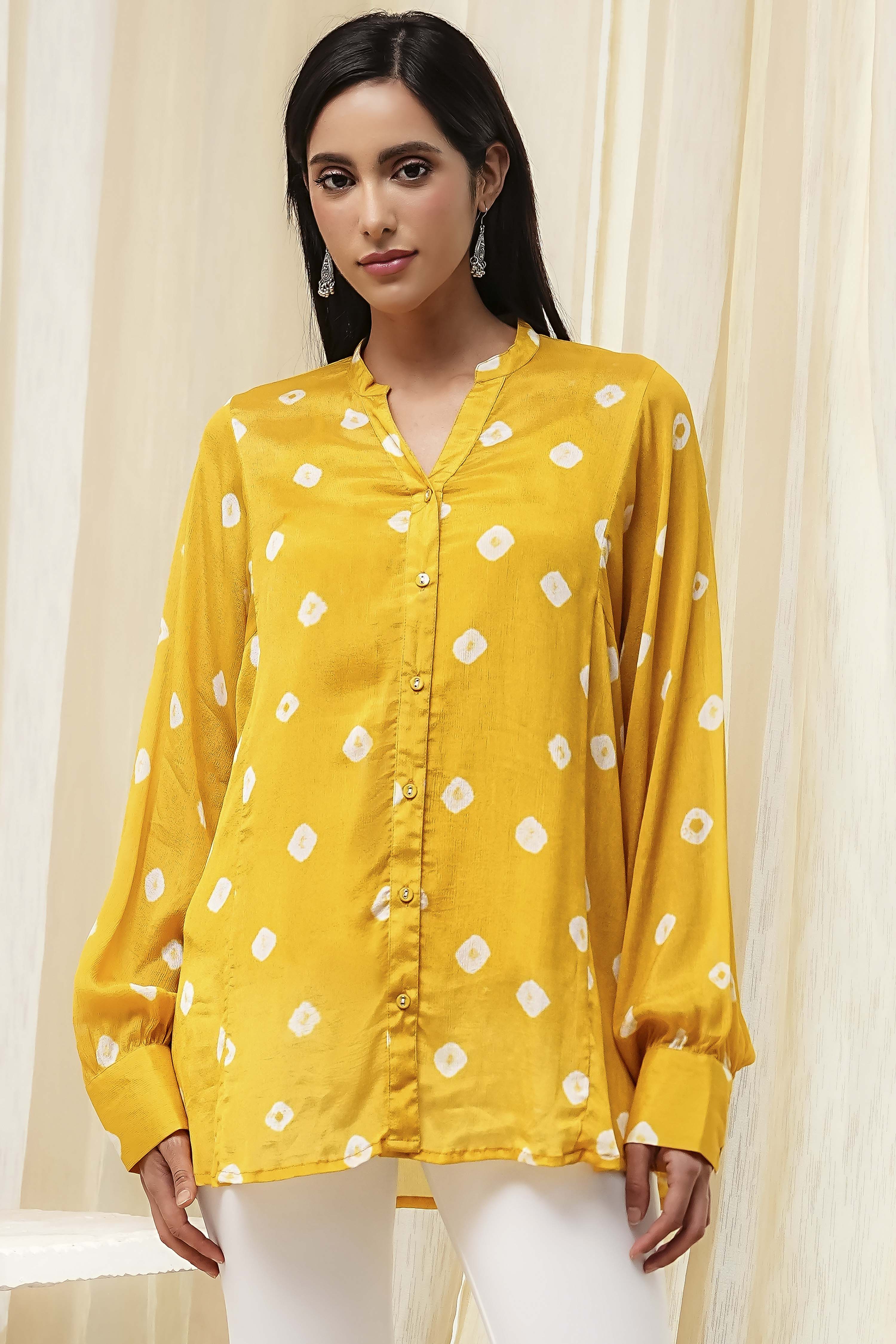 Blue Printed Straight Shirt image number 5