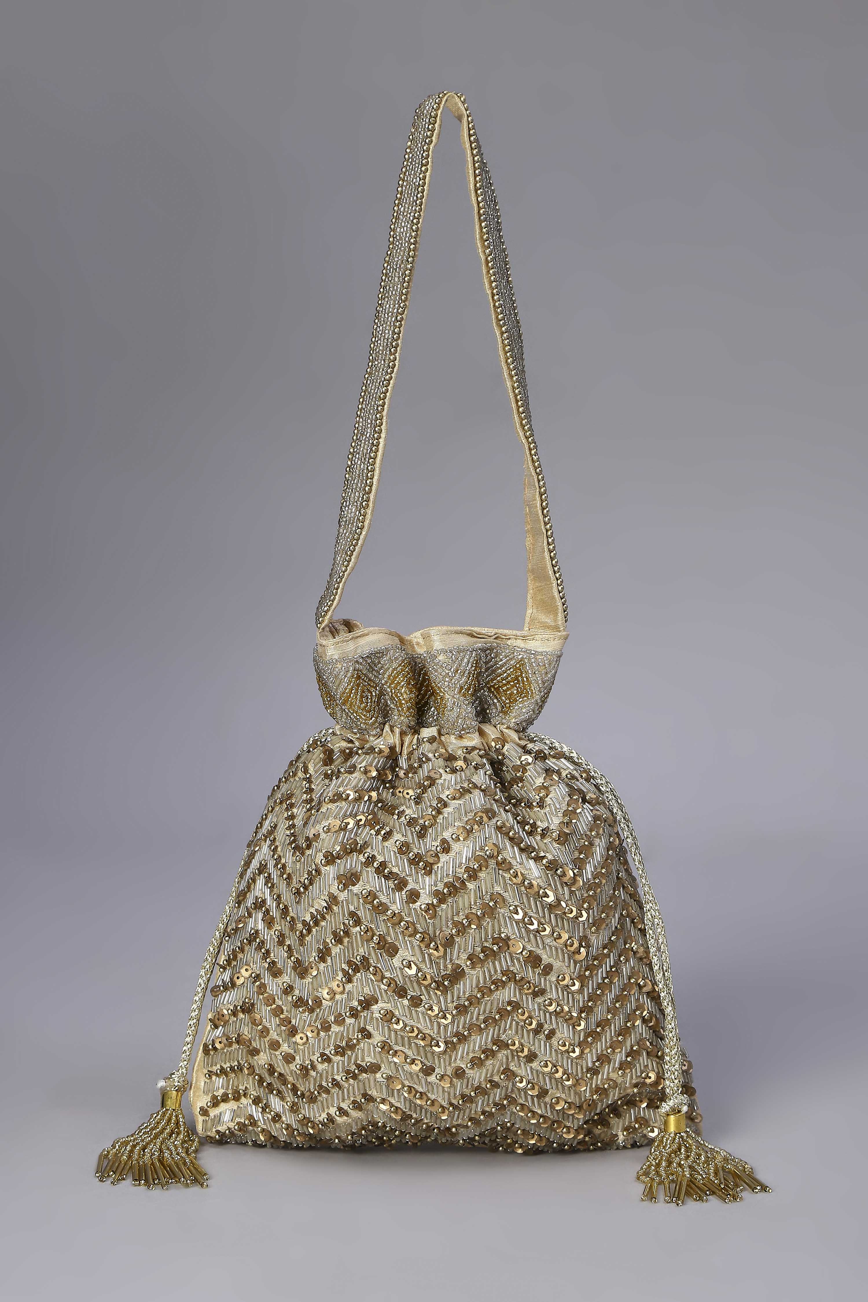 Gold Fabric Potli Bag image number 1