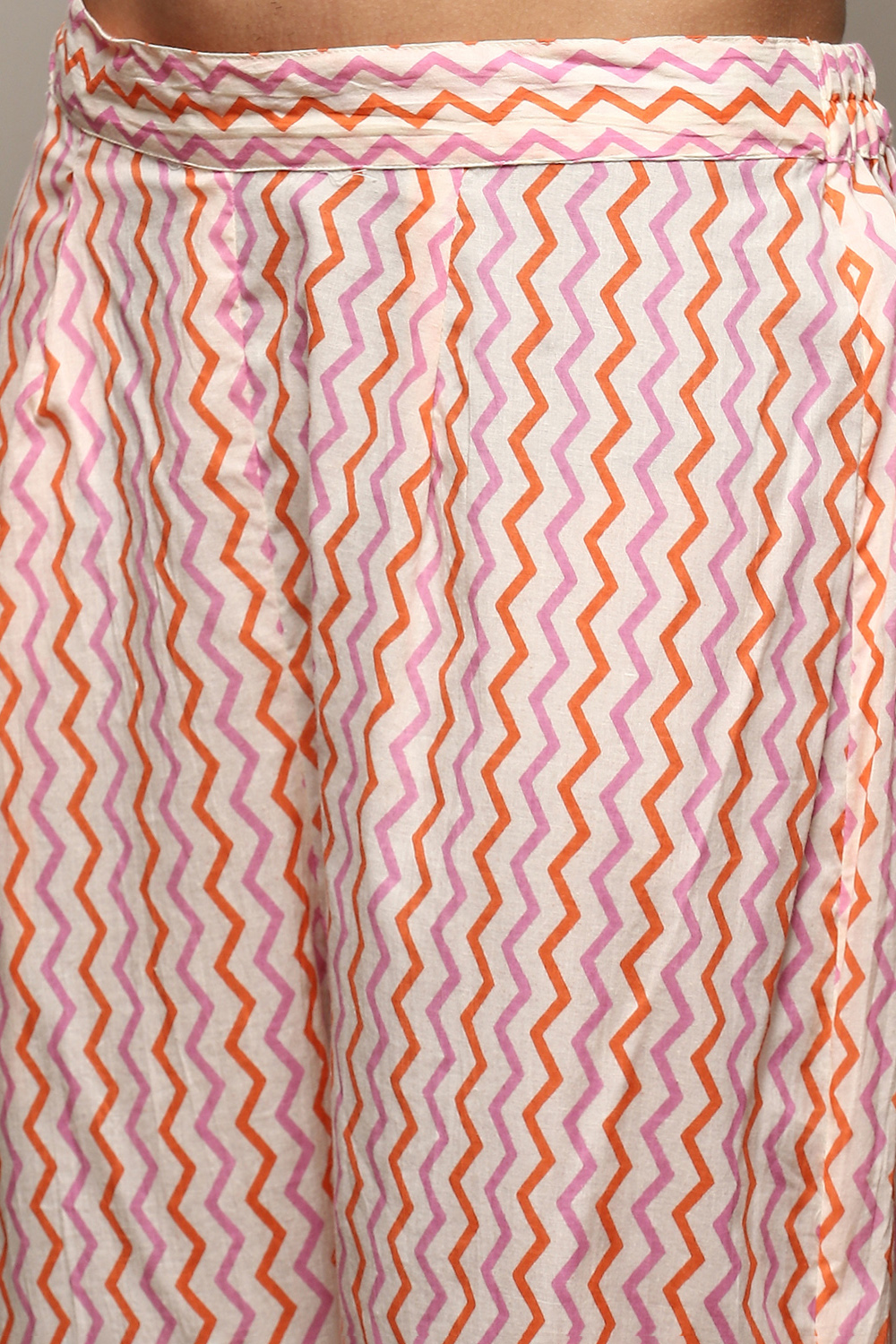 Pink Cotton Handloom Unstitched Suit Set image number 3