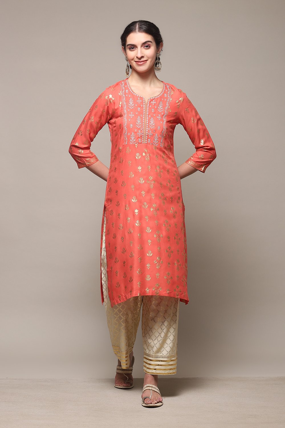Navy Blue Rayon Straight Kurta Pants Set image number 6