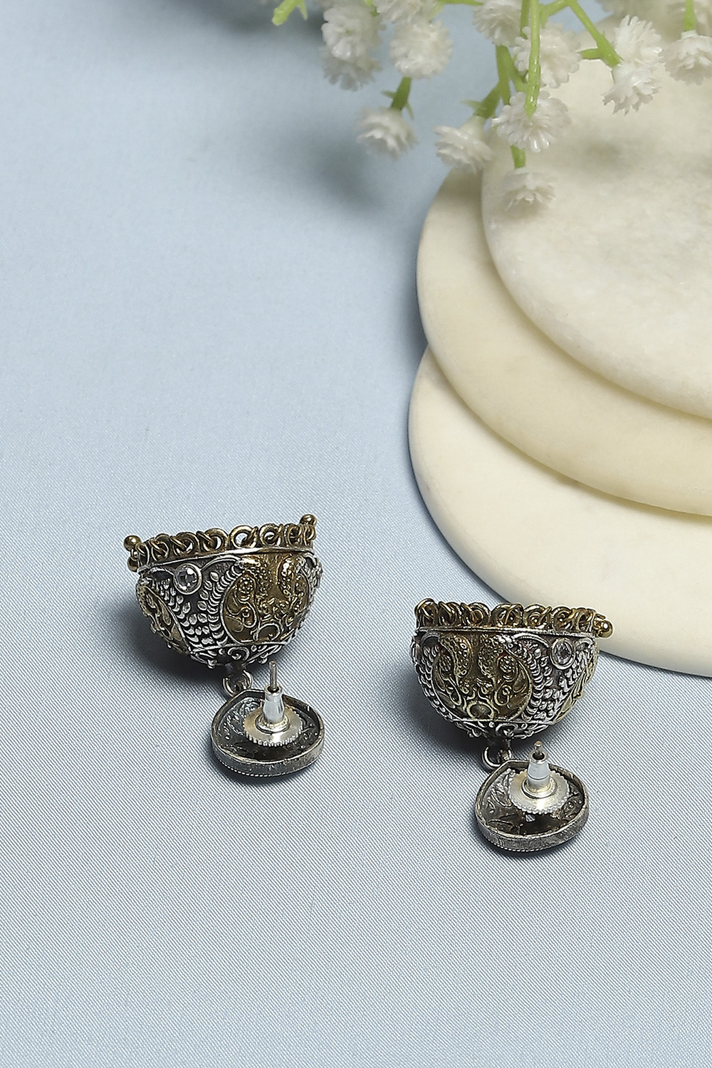 Oxidised Gold Brass Jhumka image number 2