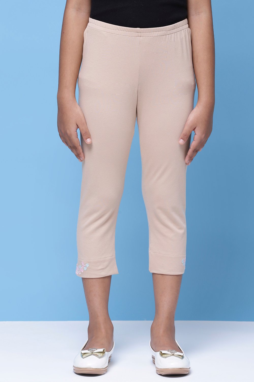 Black Cotton Lycra Capris image number 2