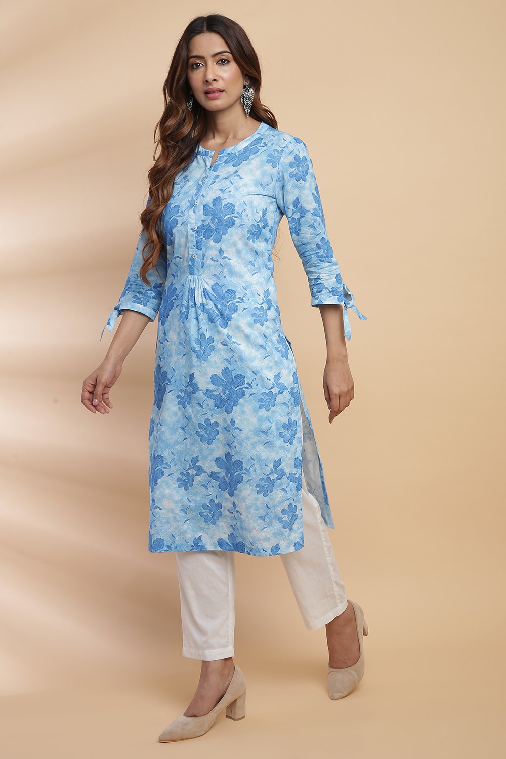 Brick Cotton Straight Kurta Pants Set image number 3