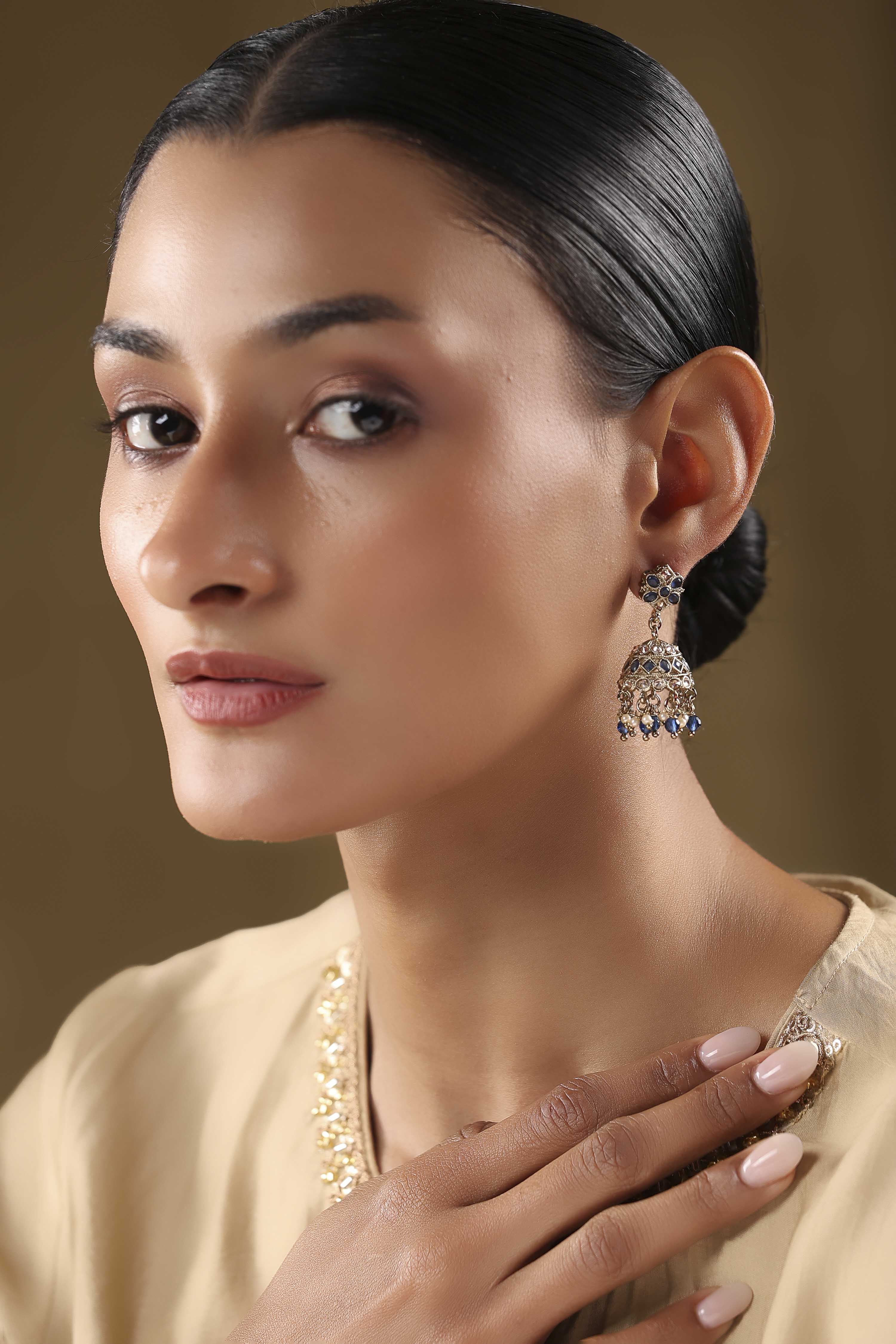 Navy Pearl Earrings image number 3