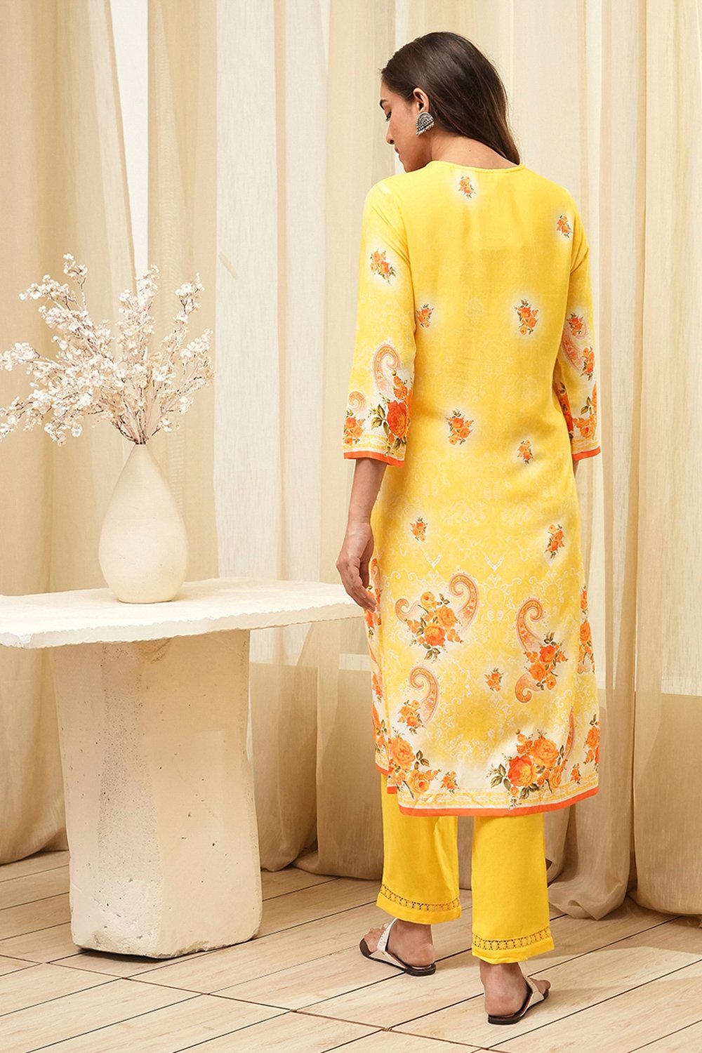 Light Blue Rayon Straight Kurta Regular Pants Suit Set image number 4