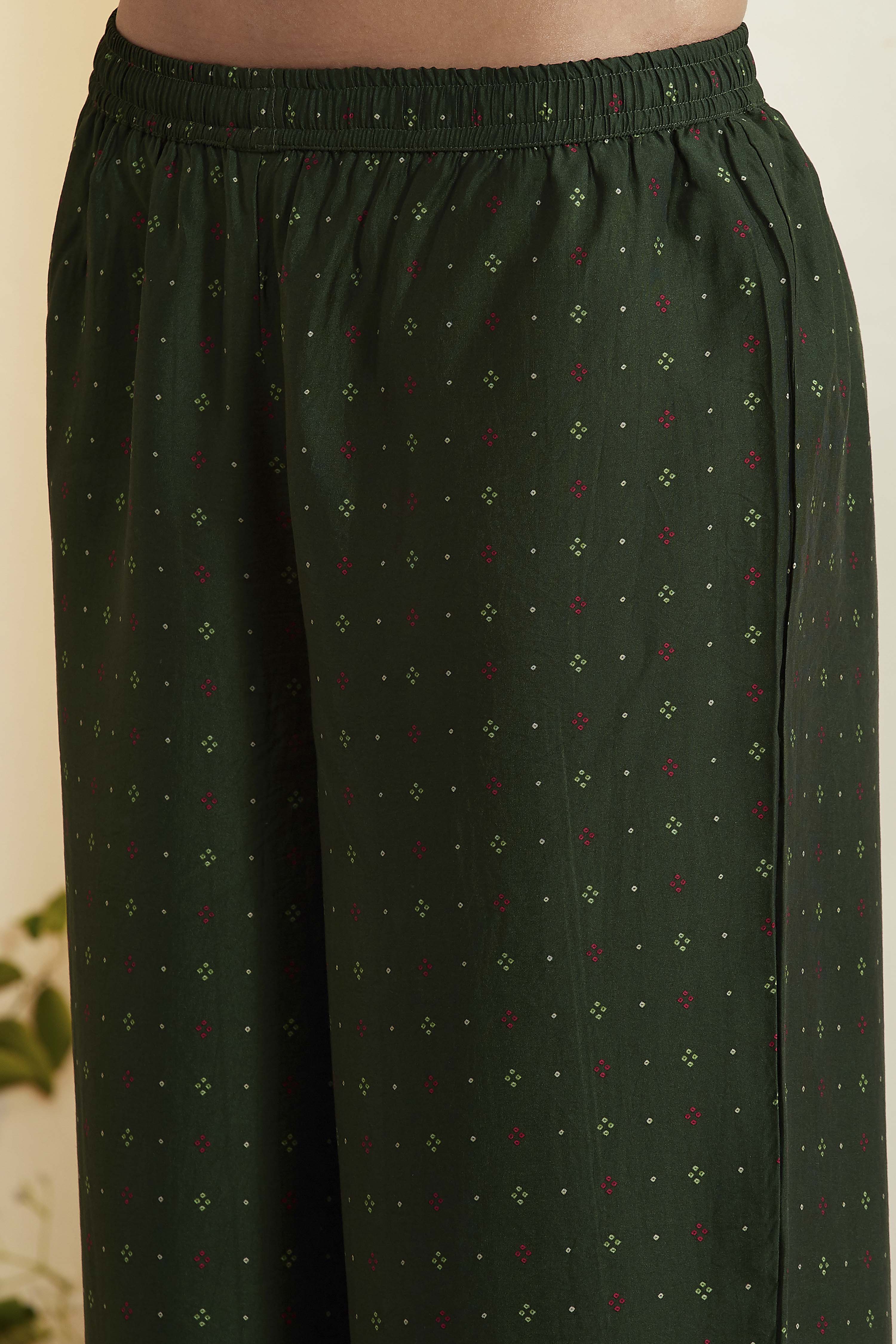 Green Viscose Rayon Printed Straight Kurta Set image number 2