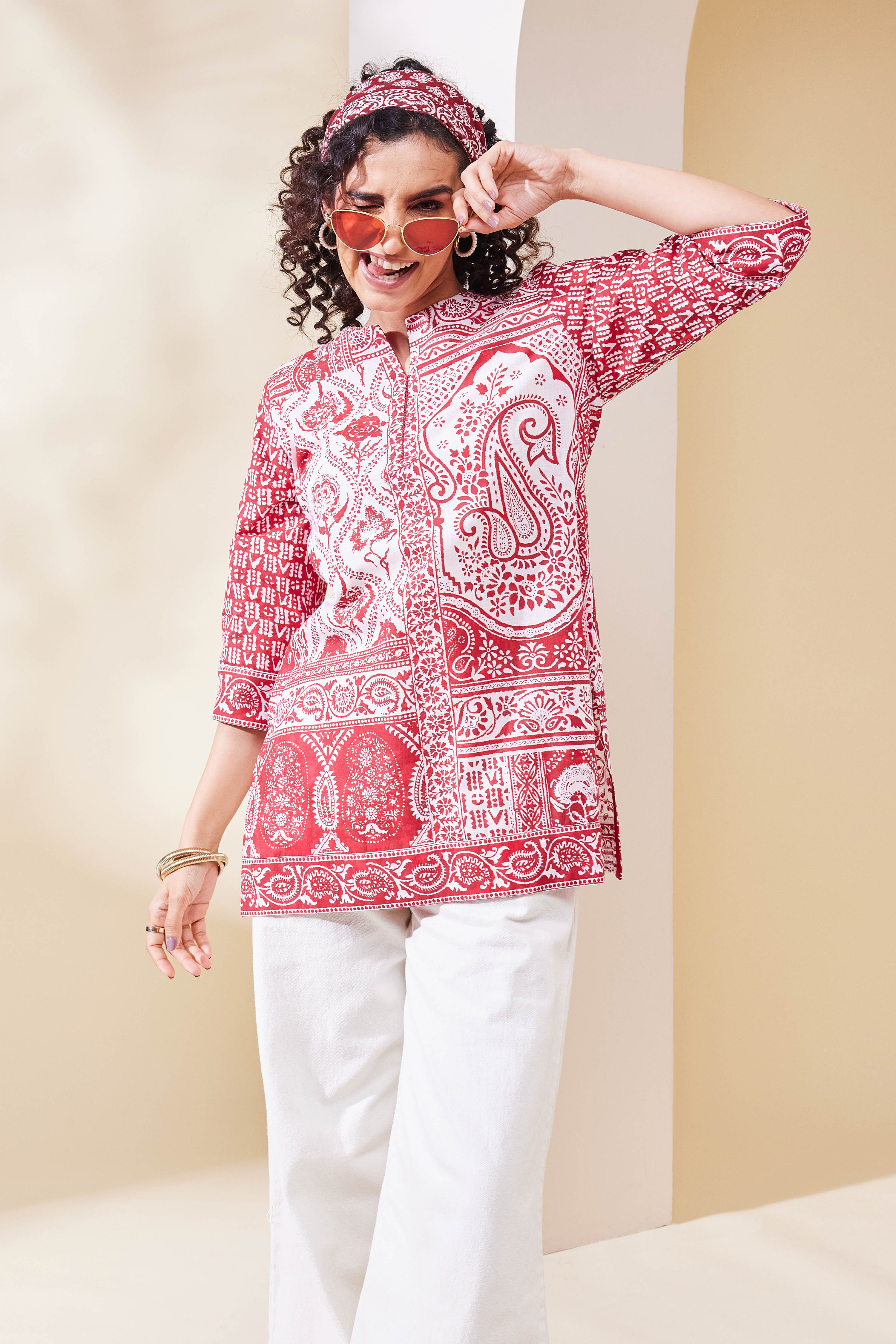Indigo Cotton Straight Kurta image number 0