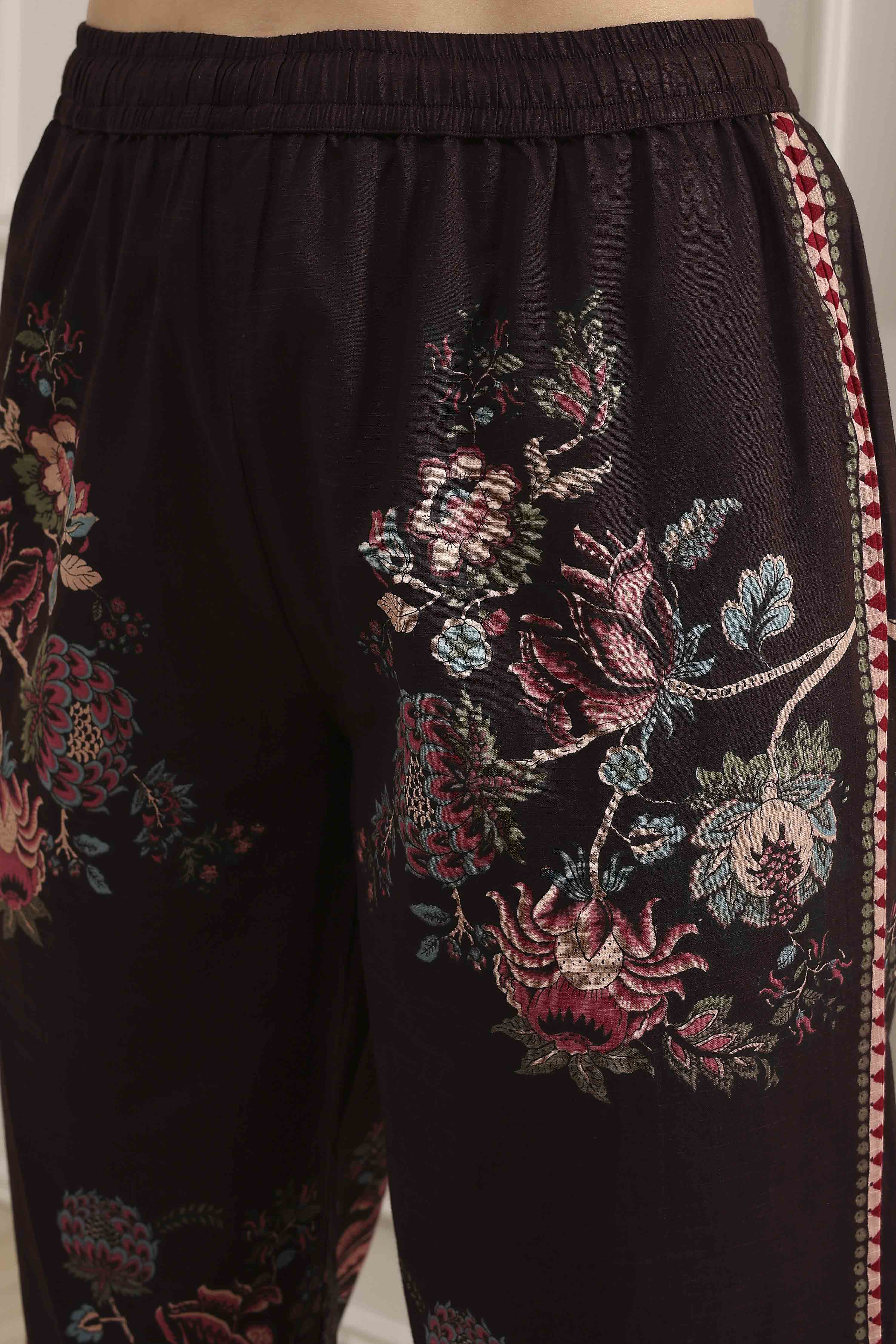 Blue Cotton Straight Printed Kurta Pants Set image number 2