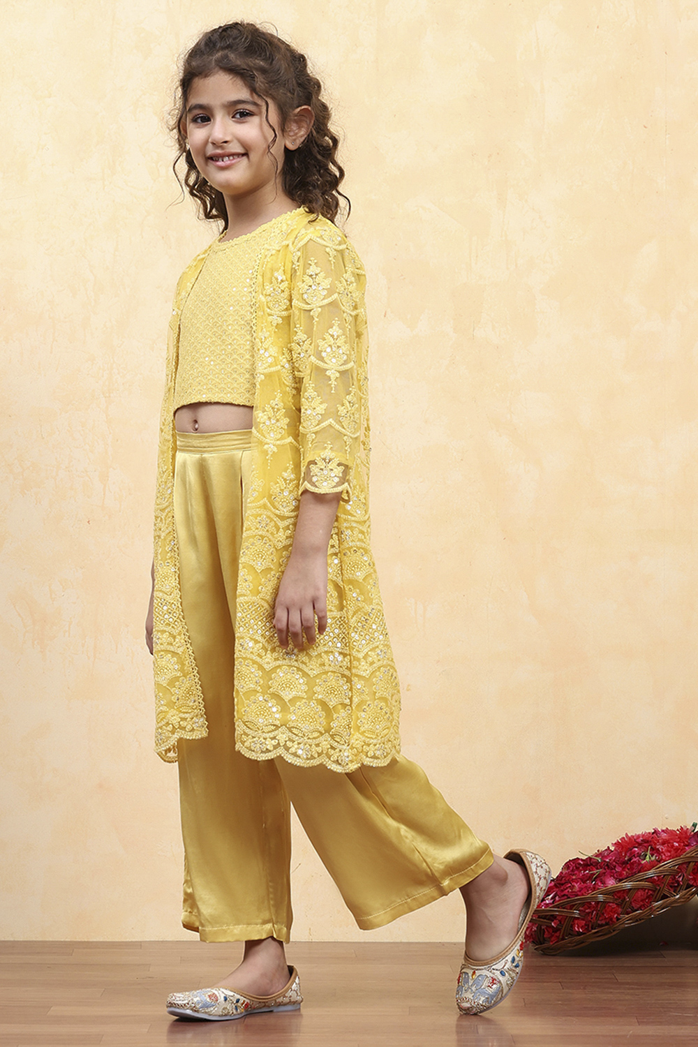 White Viscose Embroidered STRAIGHT 3 Piece Set image number 3