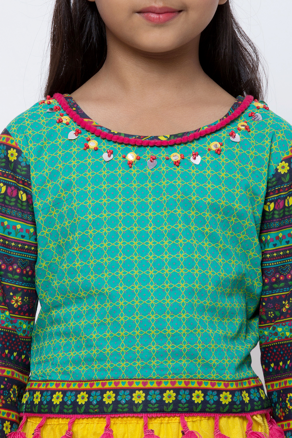 Multicolour Cotton Lehenga Set image number 1