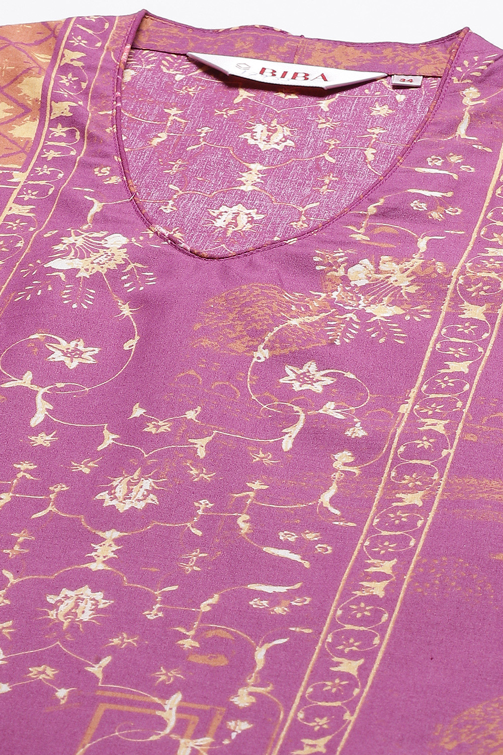 Indigo Cotton Printed Short Kurti image number 1