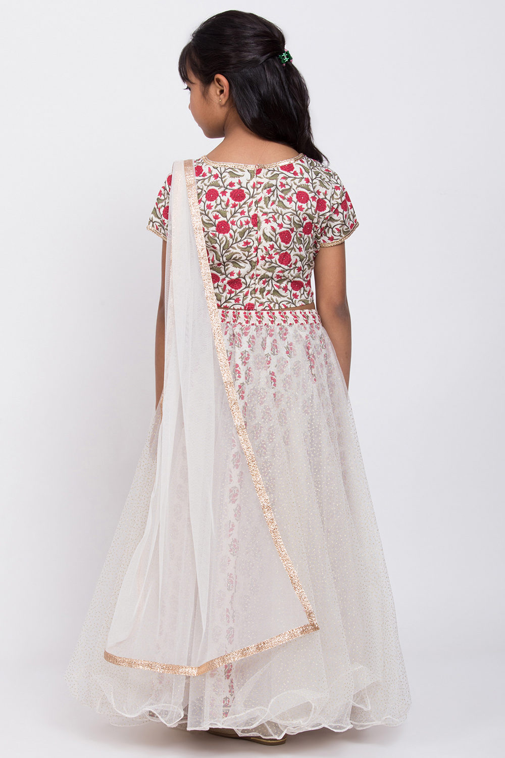 White Floral Lehenga Set image number 5