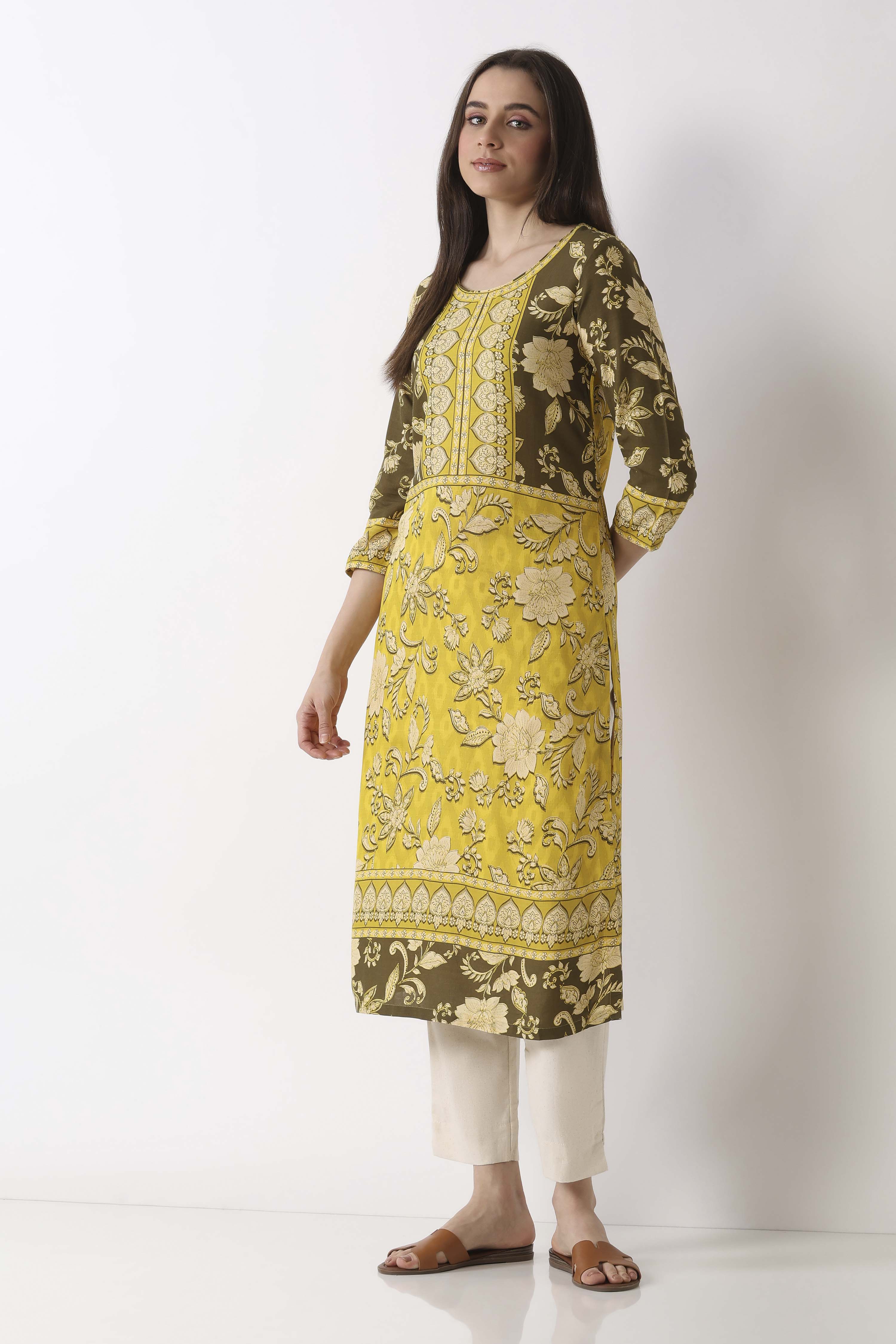 Light Beige Cotton Narrow Pants image number 6