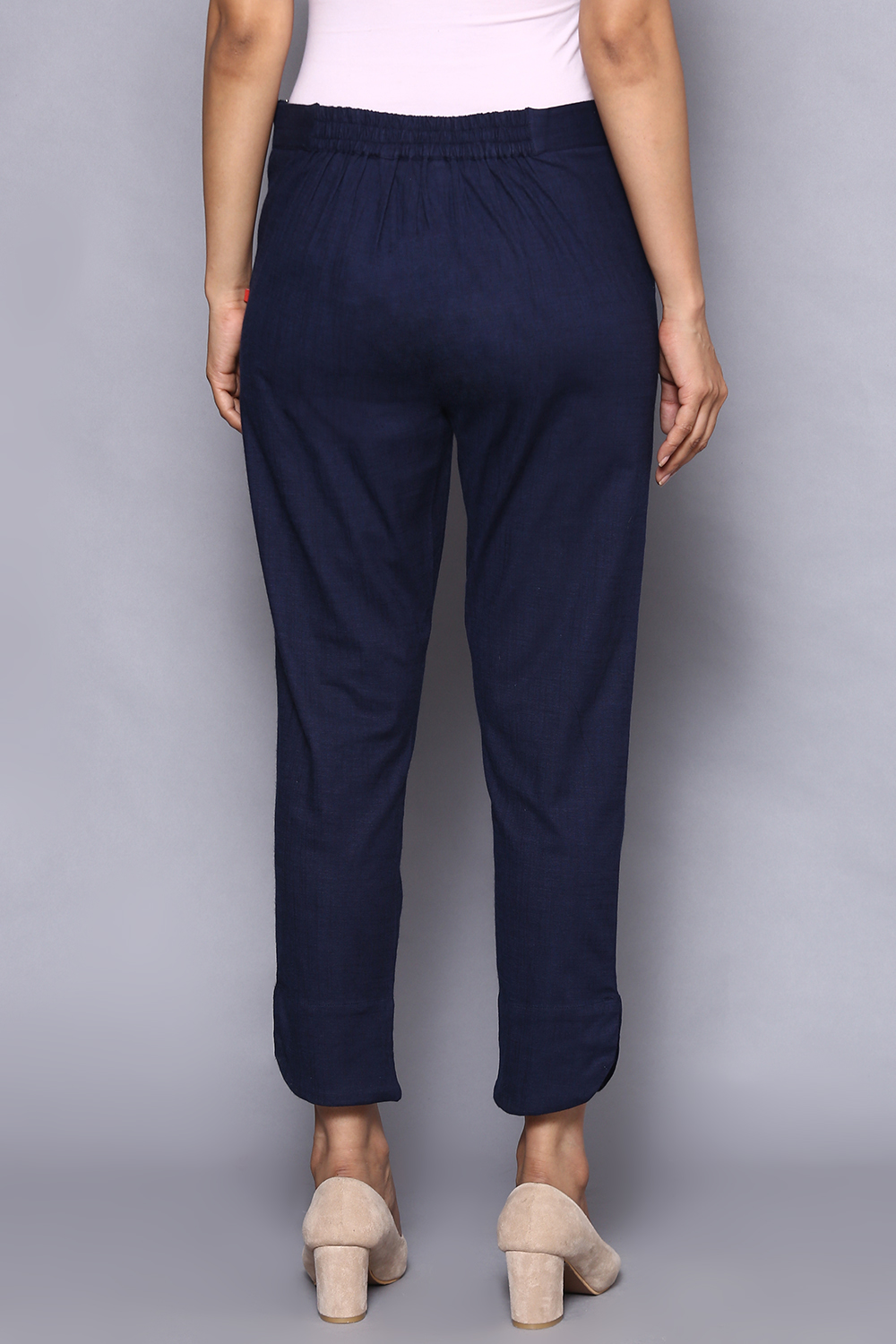 White Viscose Lycra Solid Pant image number 4