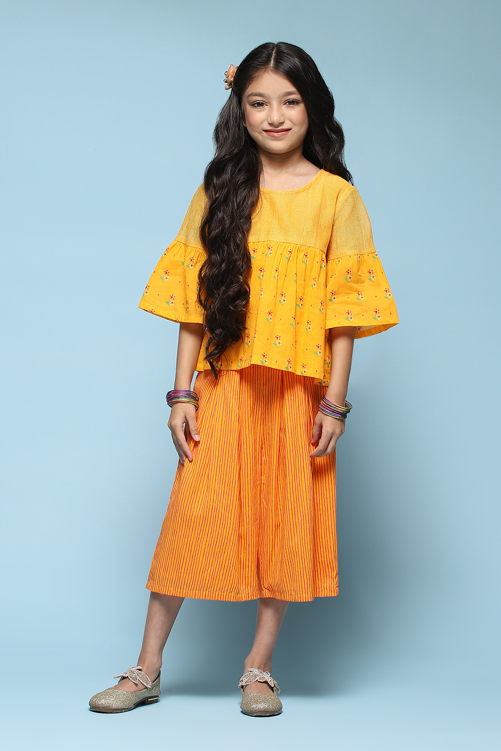 Pink Cotton Straight Printed Kurta Set image number 6