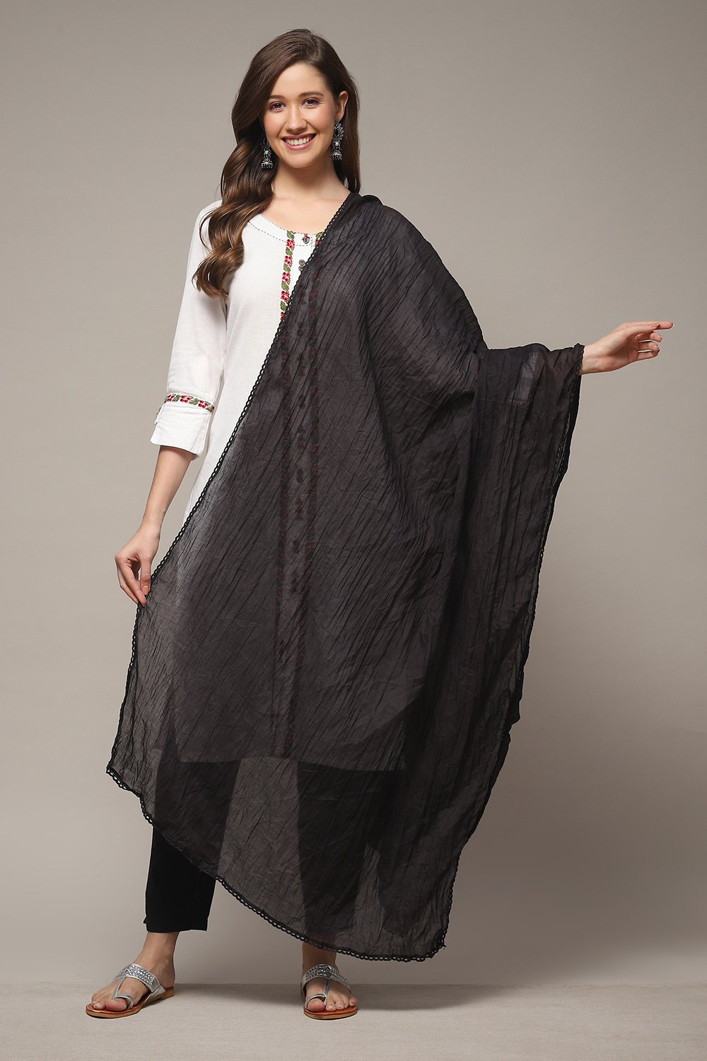 Sky Blue Cotton Dupatta image number 0