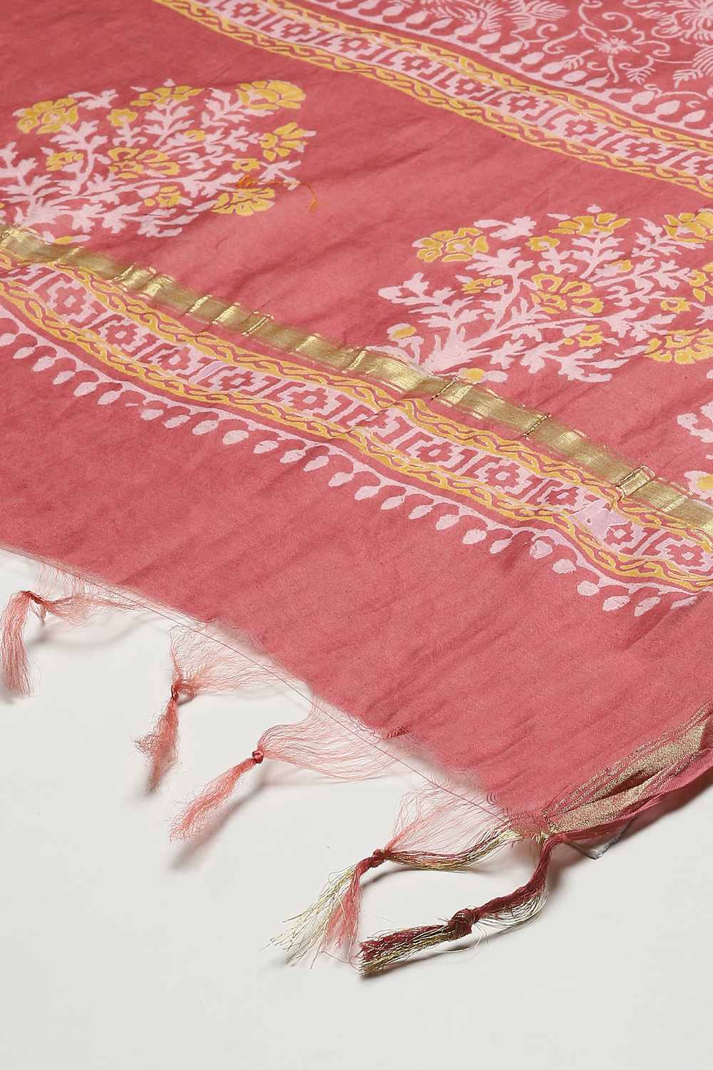 Pink Modal Printed Unstitched Suit Set image number 7