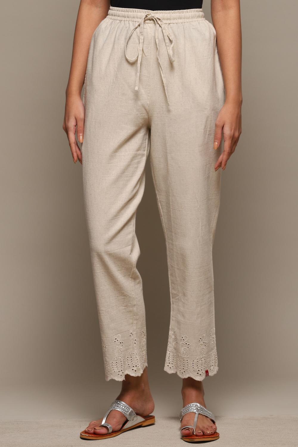 Black Cotton Blend Narrow Pant image number 5