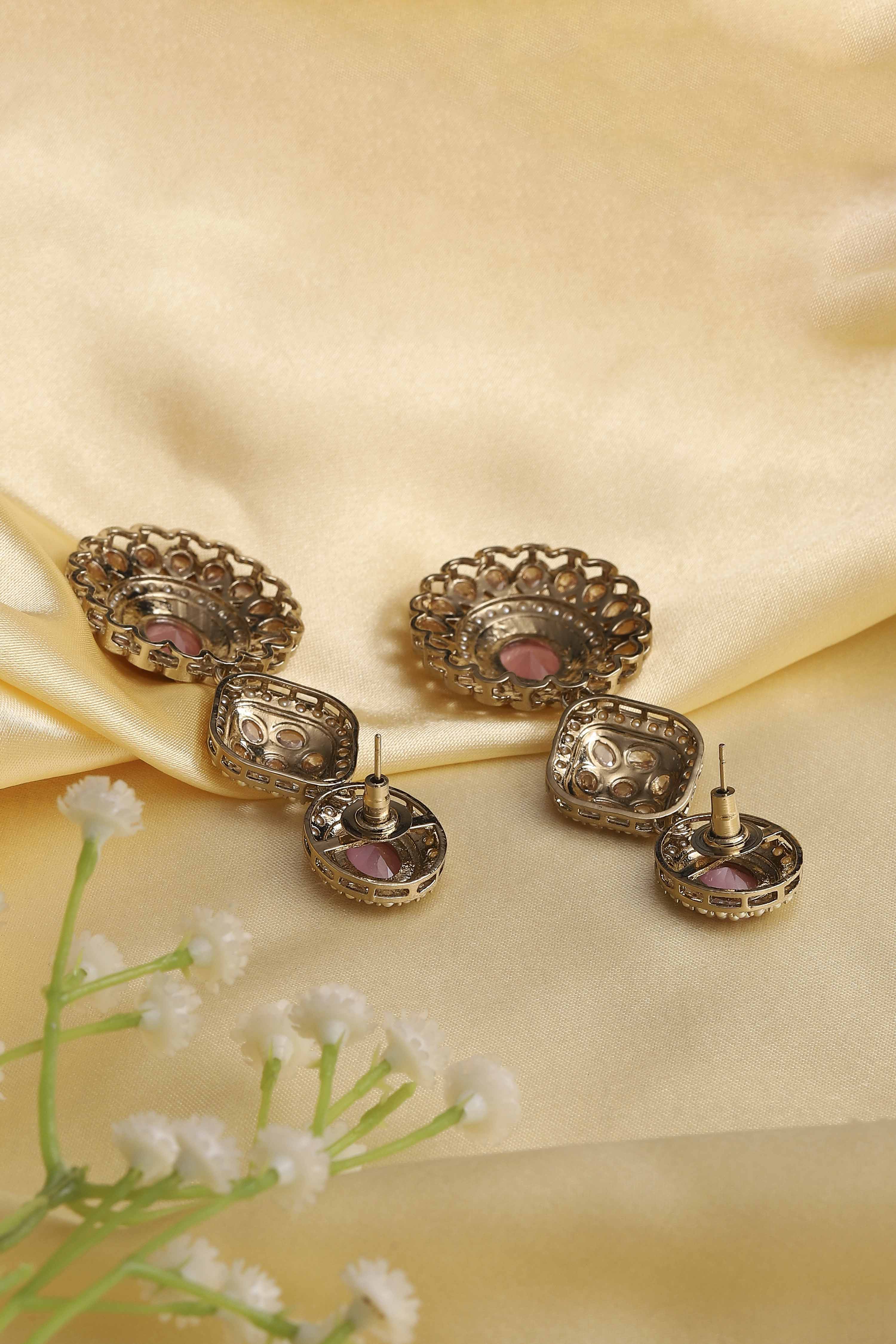 Light Pink Alloy Drop & Danglers image number 2