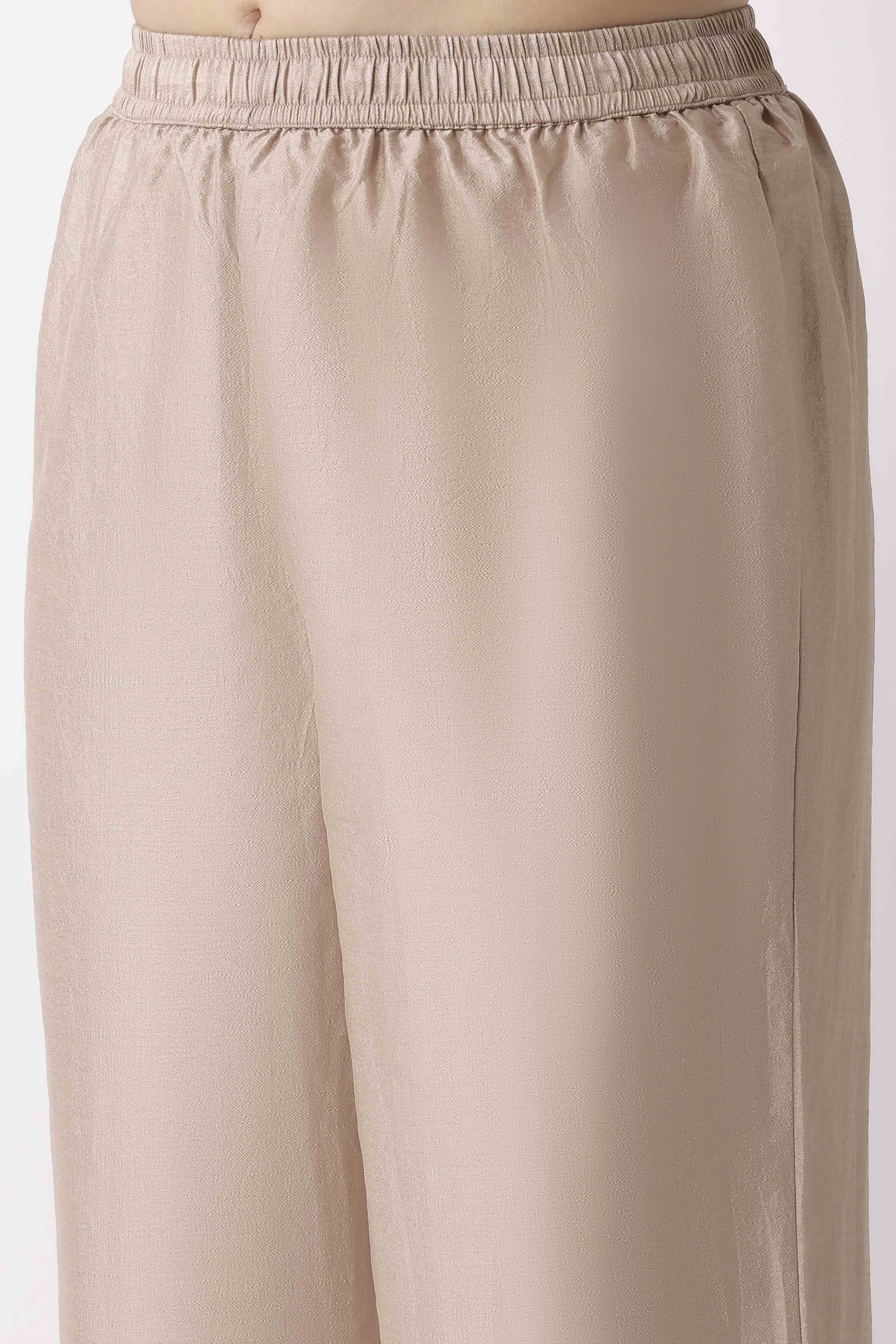 Metallics Art Silk Straight Palazzos image number 1