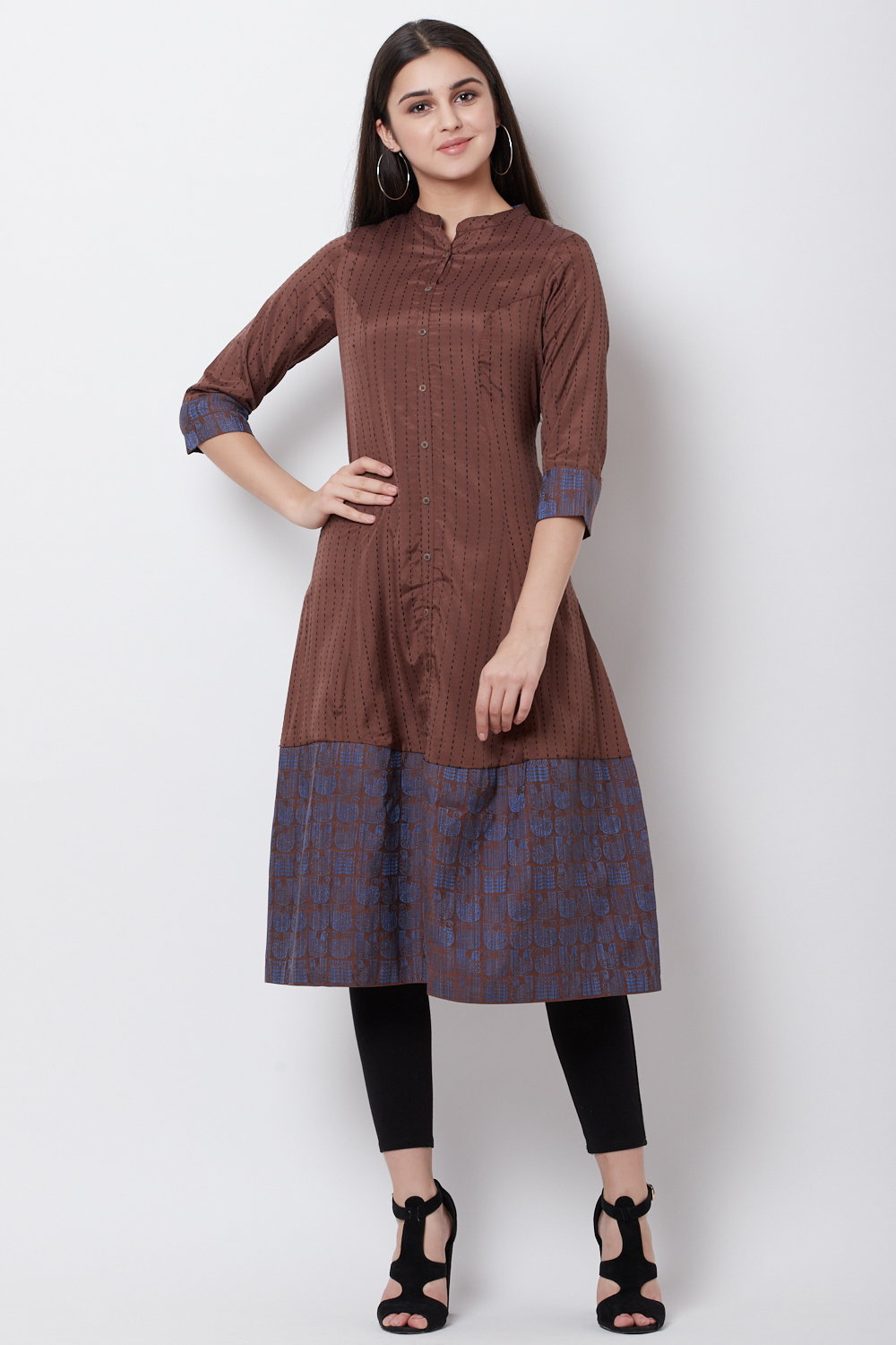 Green Art Silk Front Open Yarndyed Kurta image number 0