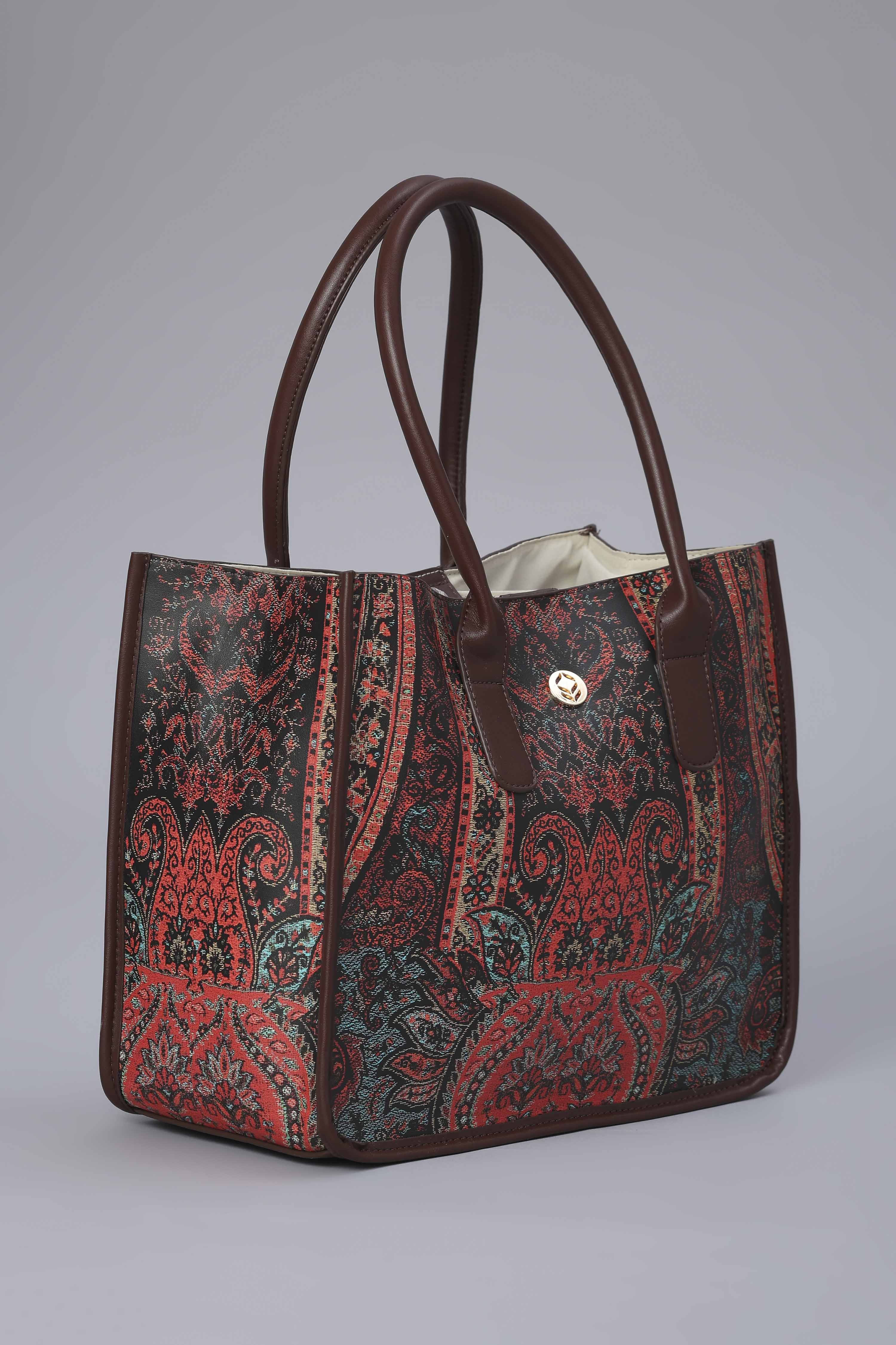Brown PU Tote Bag image number 3