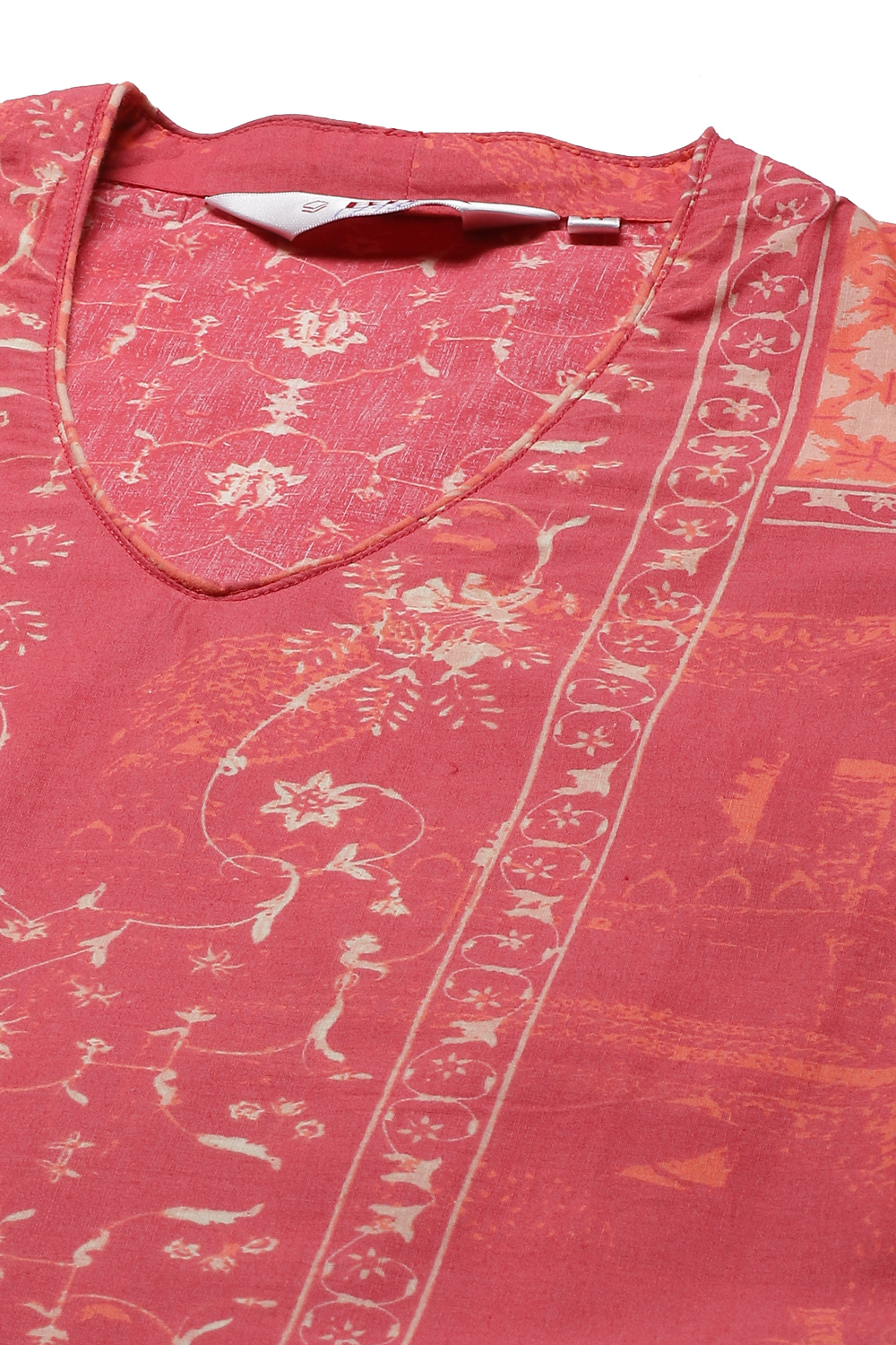 Indigo Cotton Printed Short Kurti image number 1