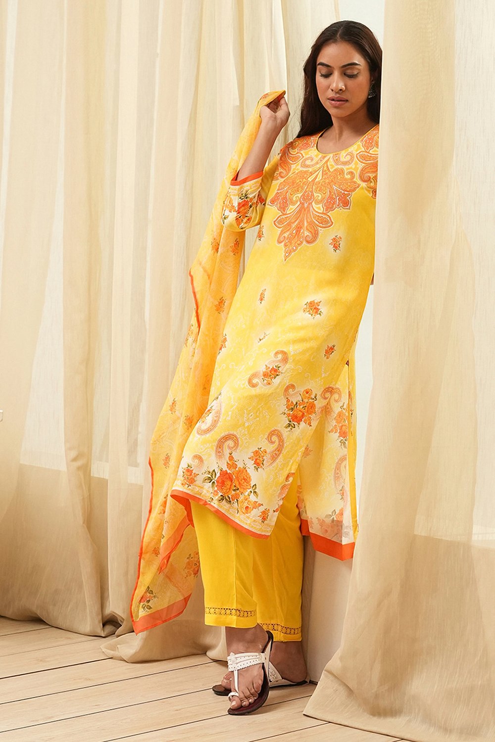 Light Blue Rayon Straight Kurta Regular Pants Suit Set image number 0