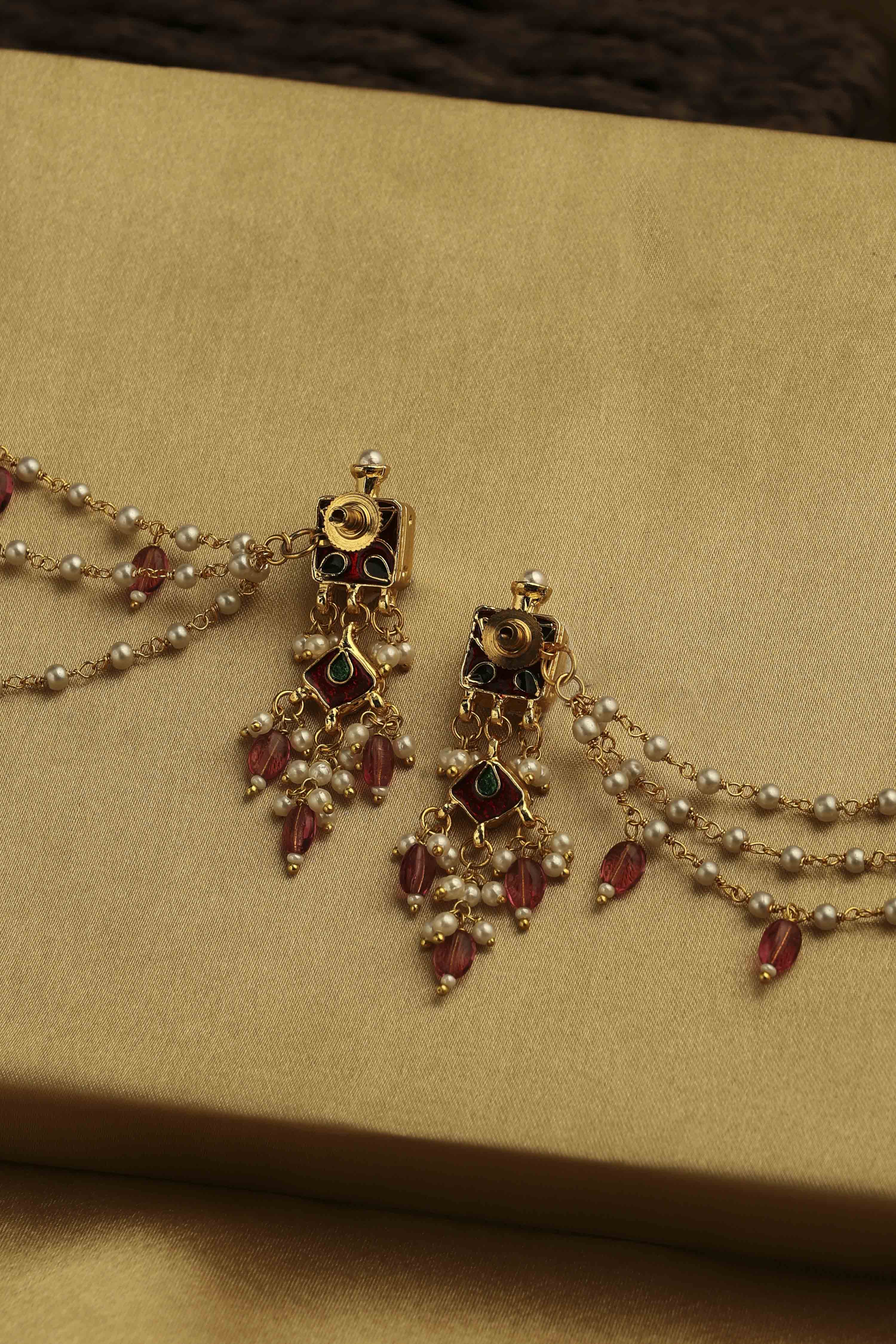 Pink Brass Drop & Danglers image number 2