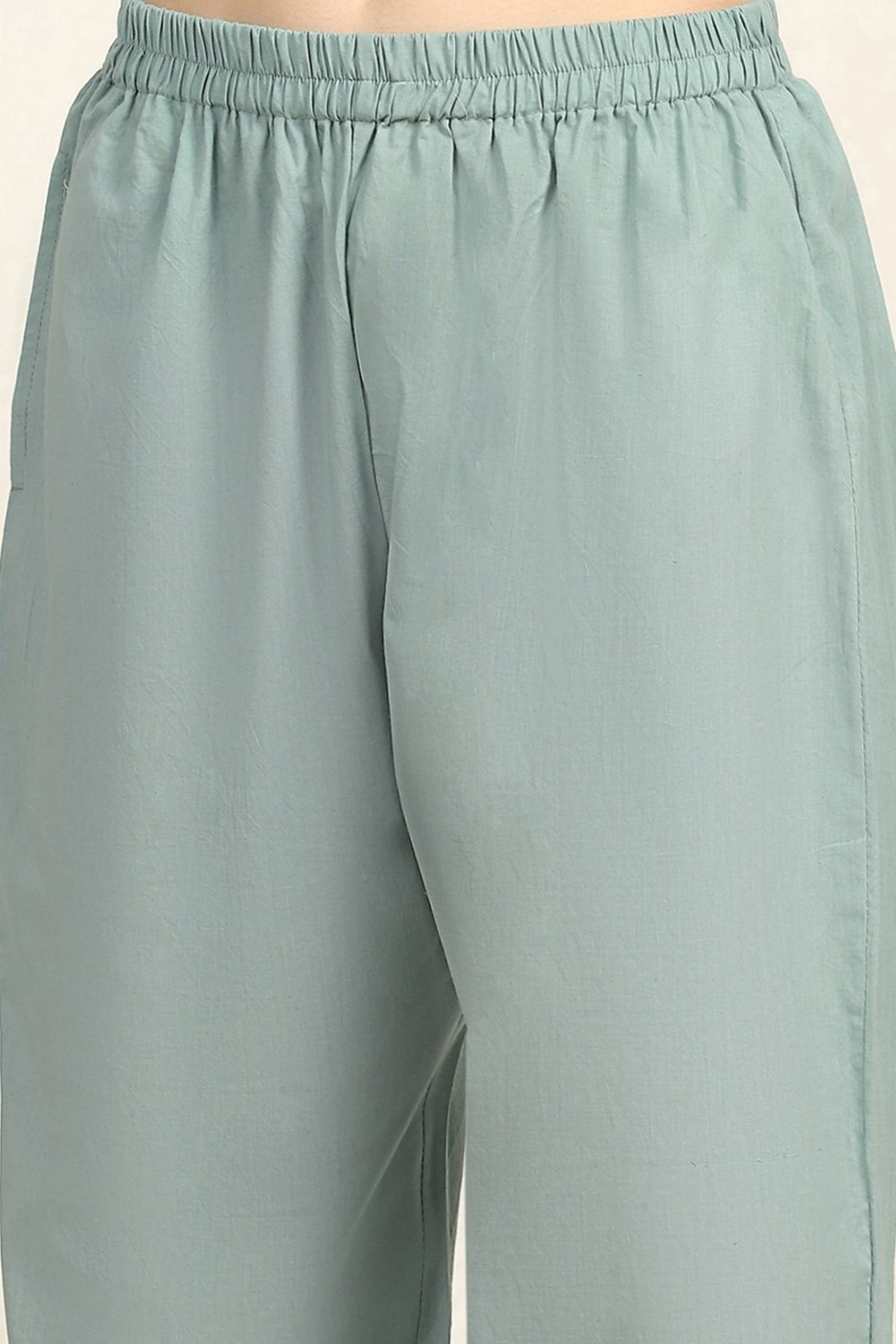 Teal Cotton Unstitched Suit Set image number 3