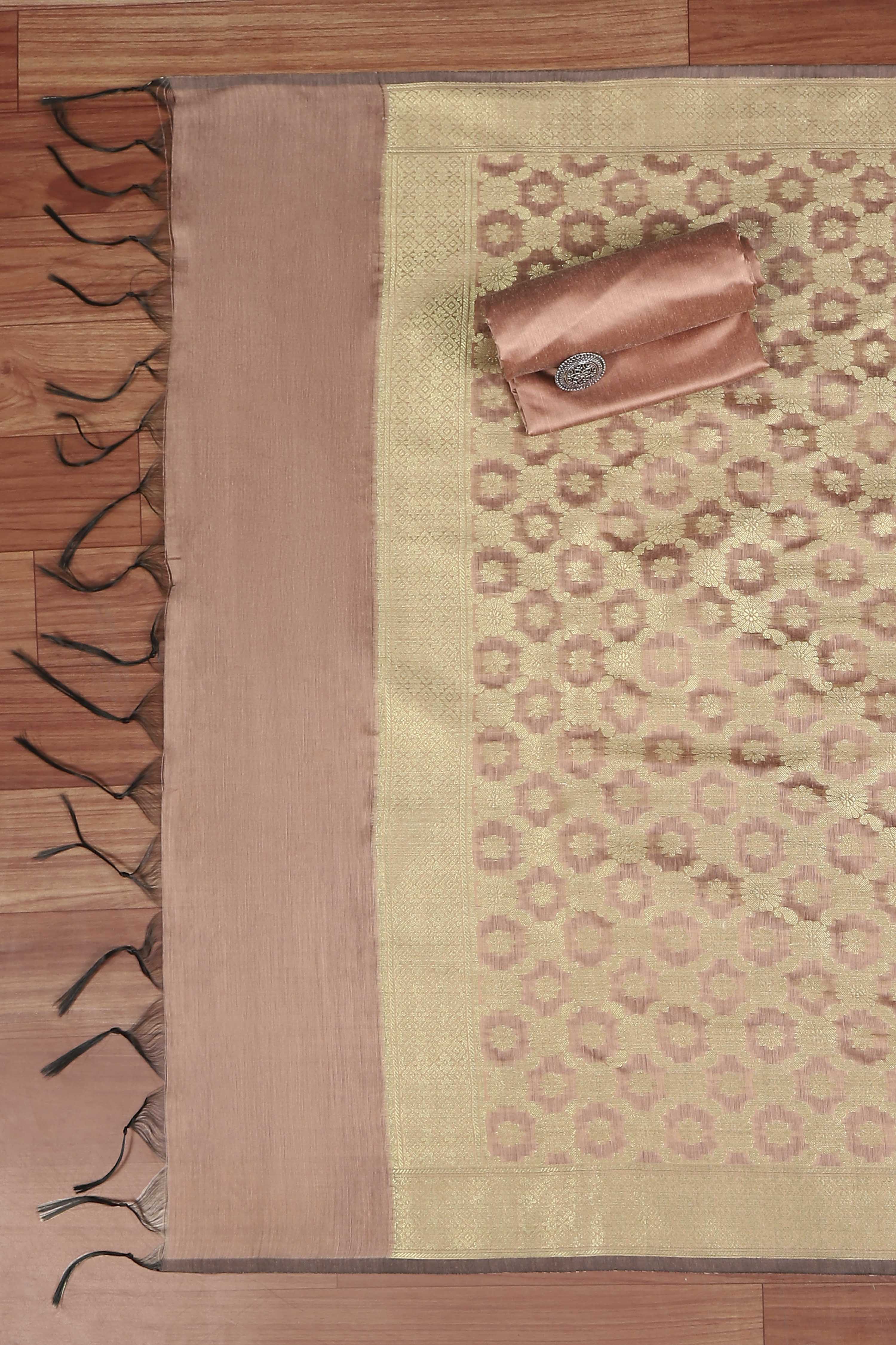 Grey Cotton Printed Embroidered Unstitched Suit Set image number 3
