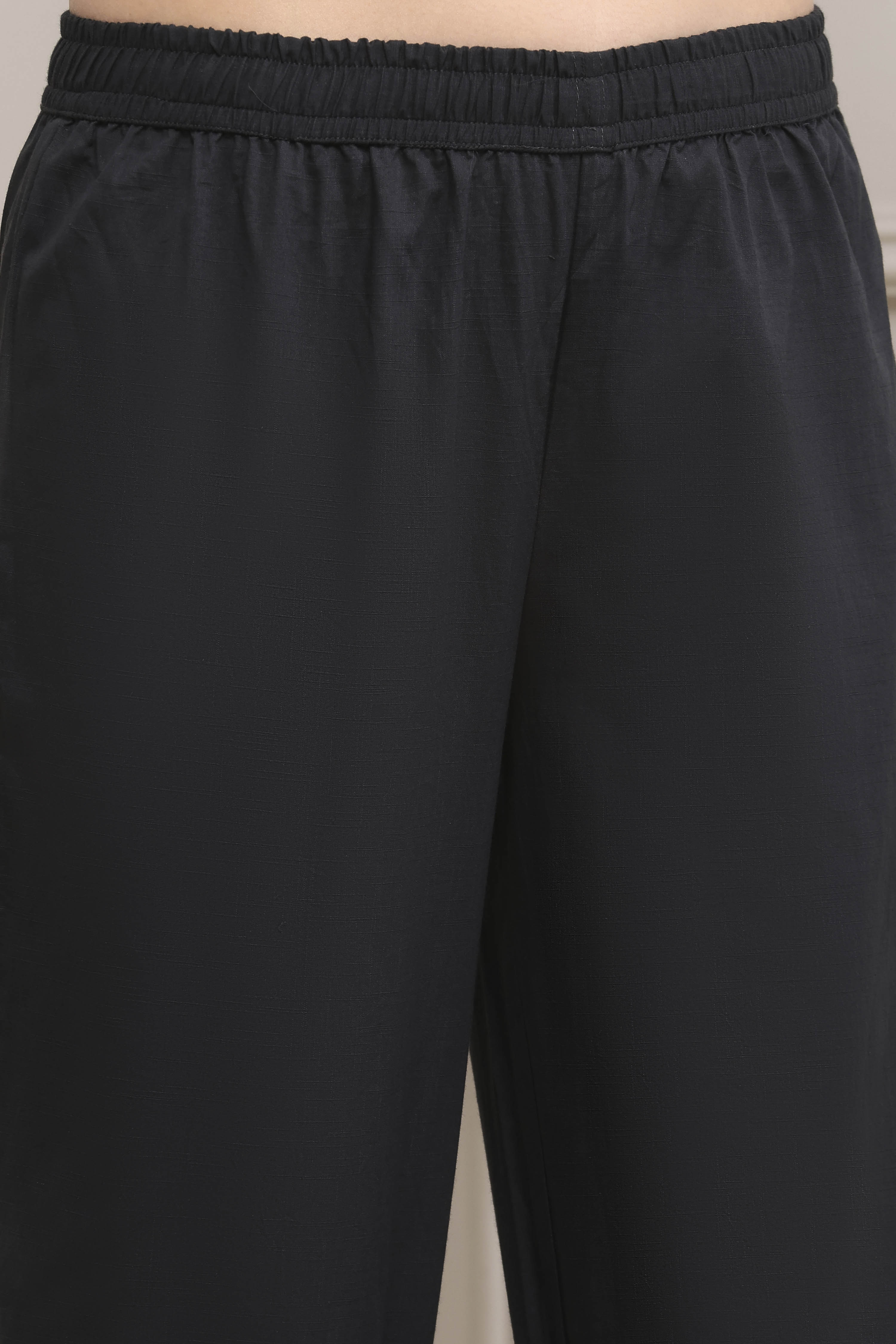 Charcoal Cotton Kalidar Printed Kurta Pants Set image number 2