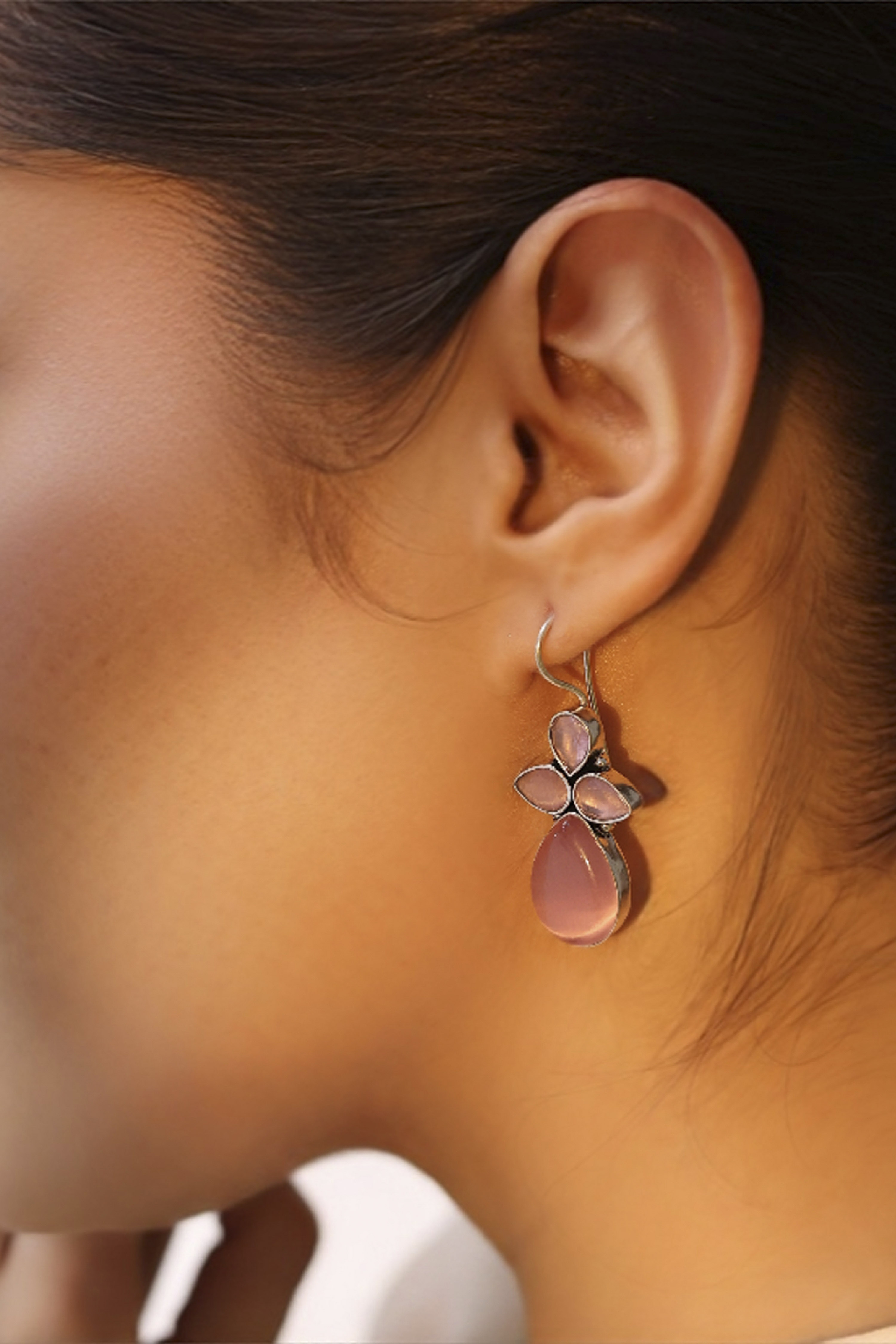 Light Pink Brass Nepali Drop & Danglers image number 1