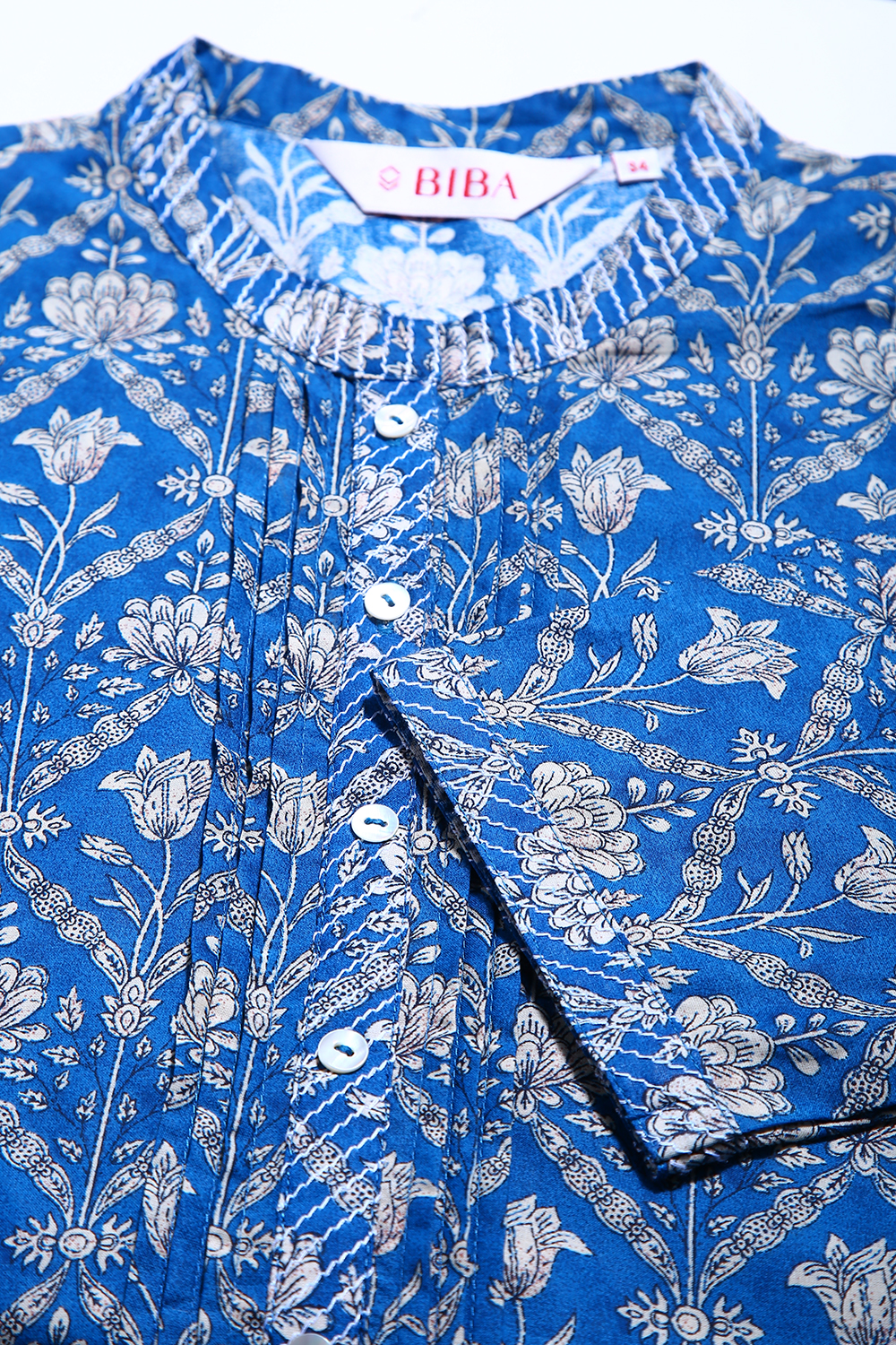 Pink Cotton A-Line Printed Kurta image number 1