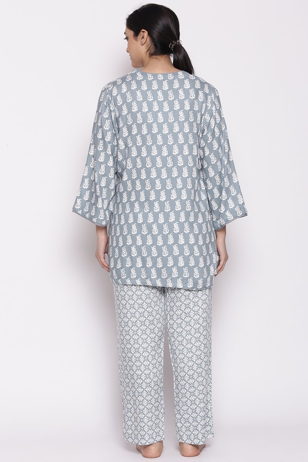 Dark Pink Cotton Printed Loungewear Set image number 6
