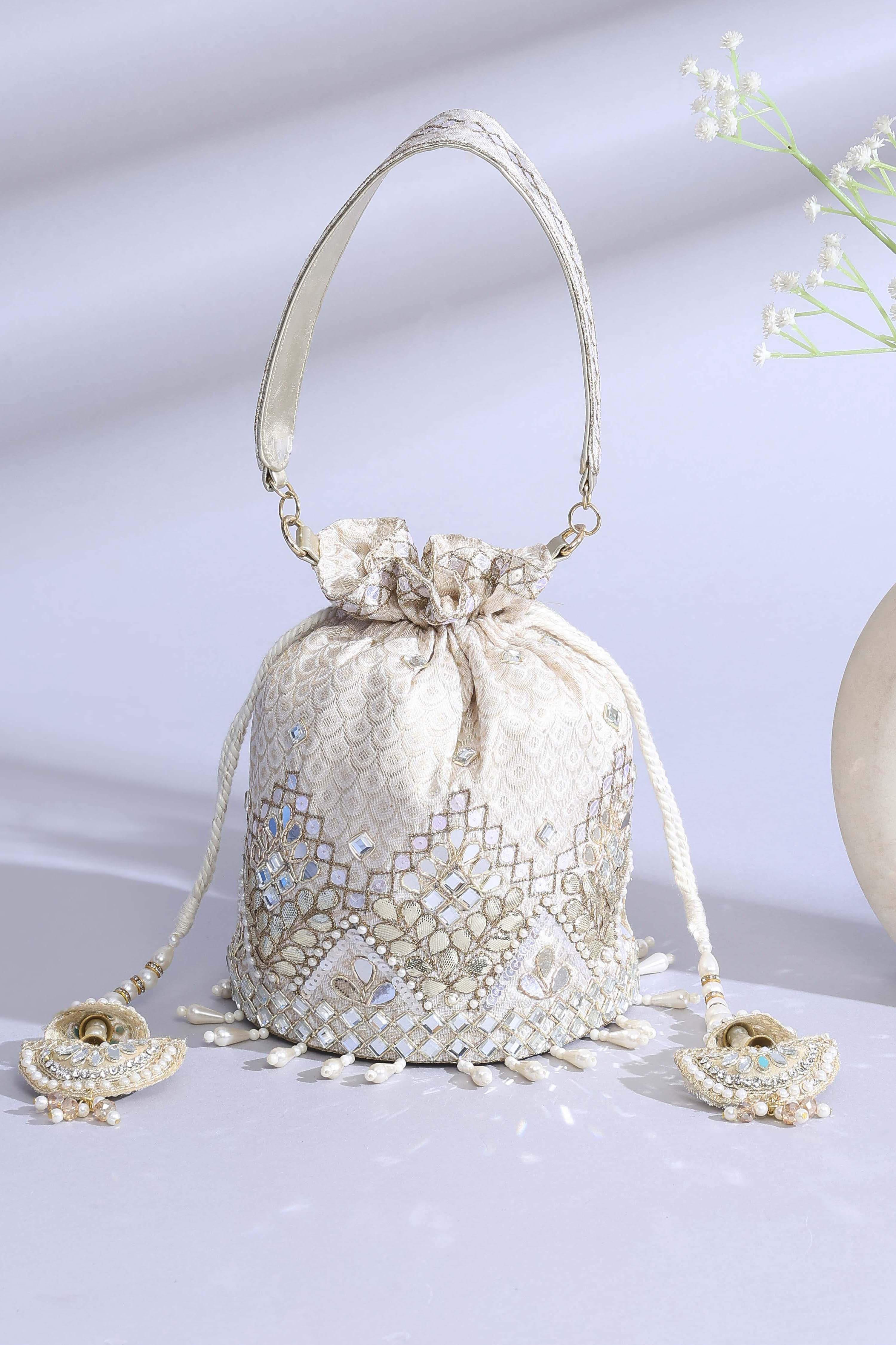 Ivory Polycotton Potli image number 0