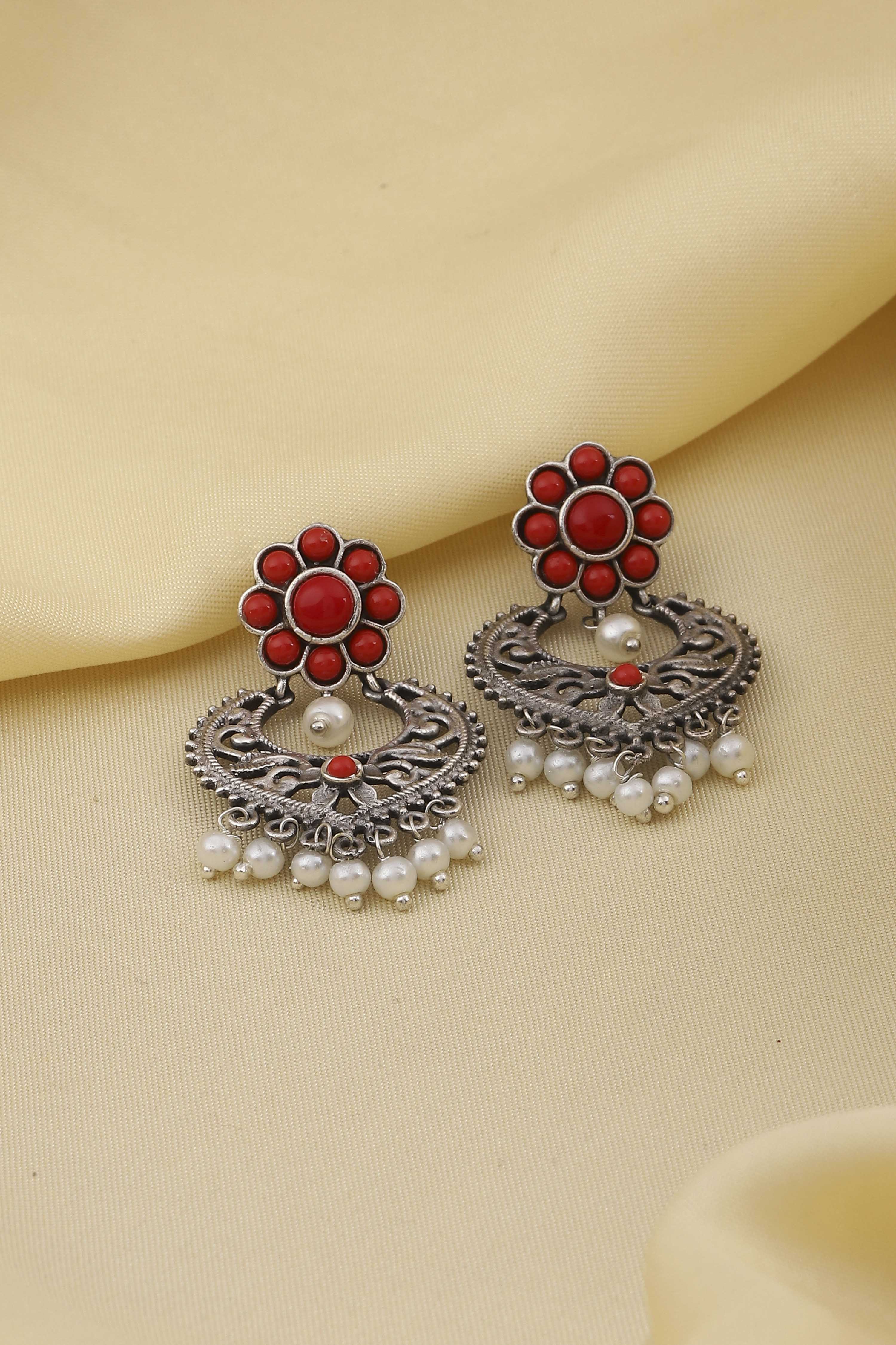 Red Brass Drop & Danglers image number 0