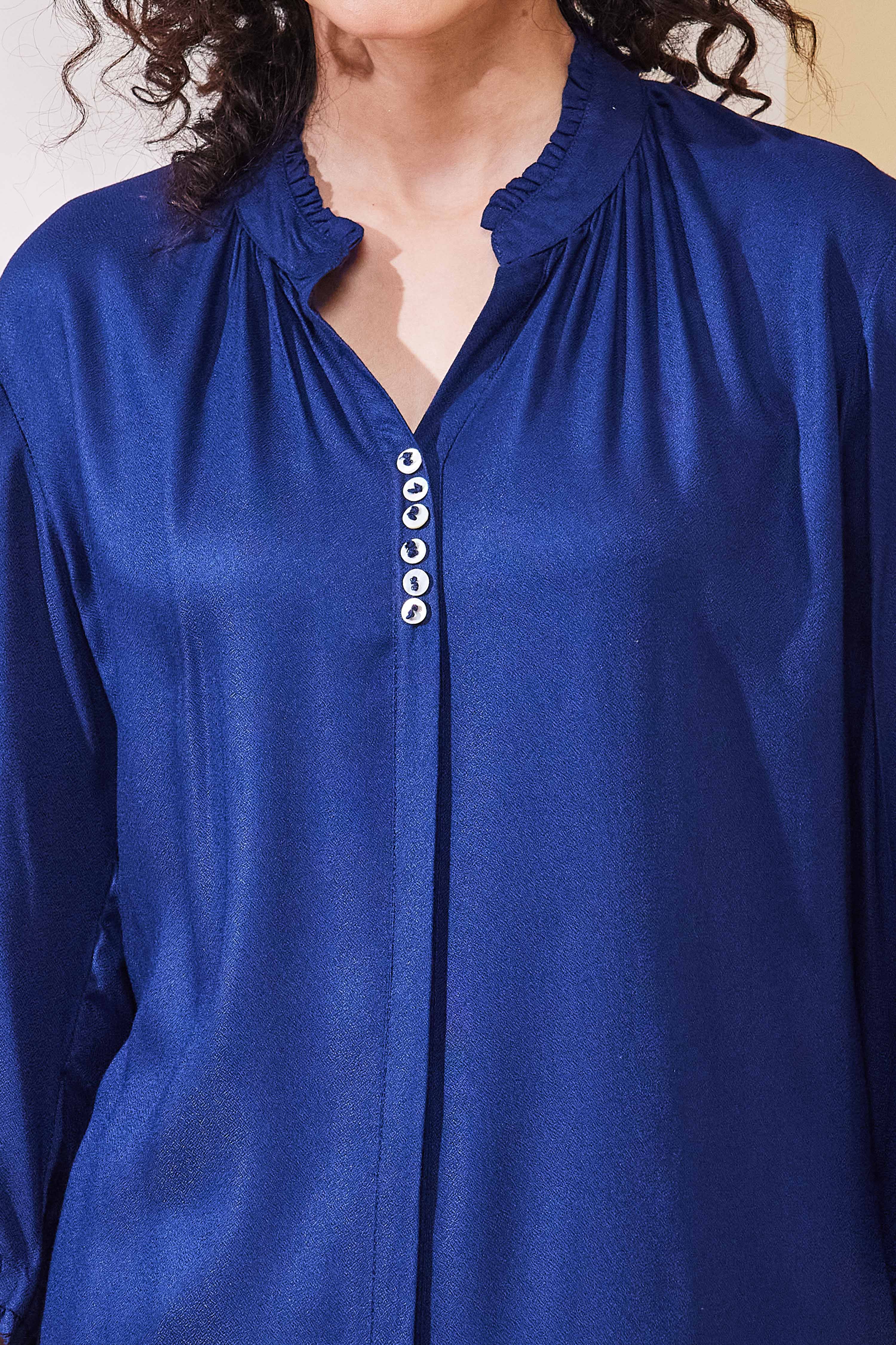 Blue Viscose Rayon Straight Kurta image number 1
