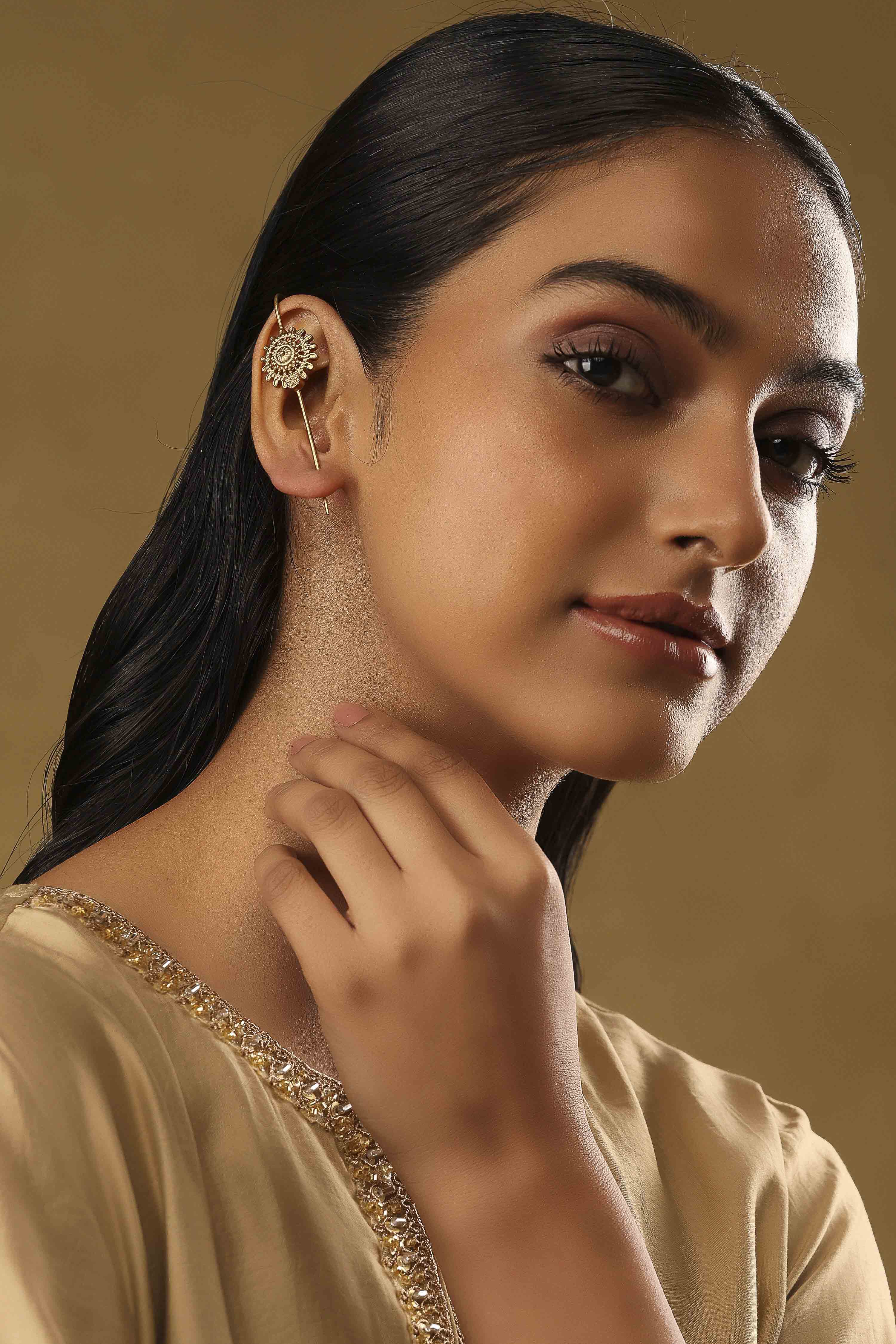 Gold Brass Earcuff image number 3
